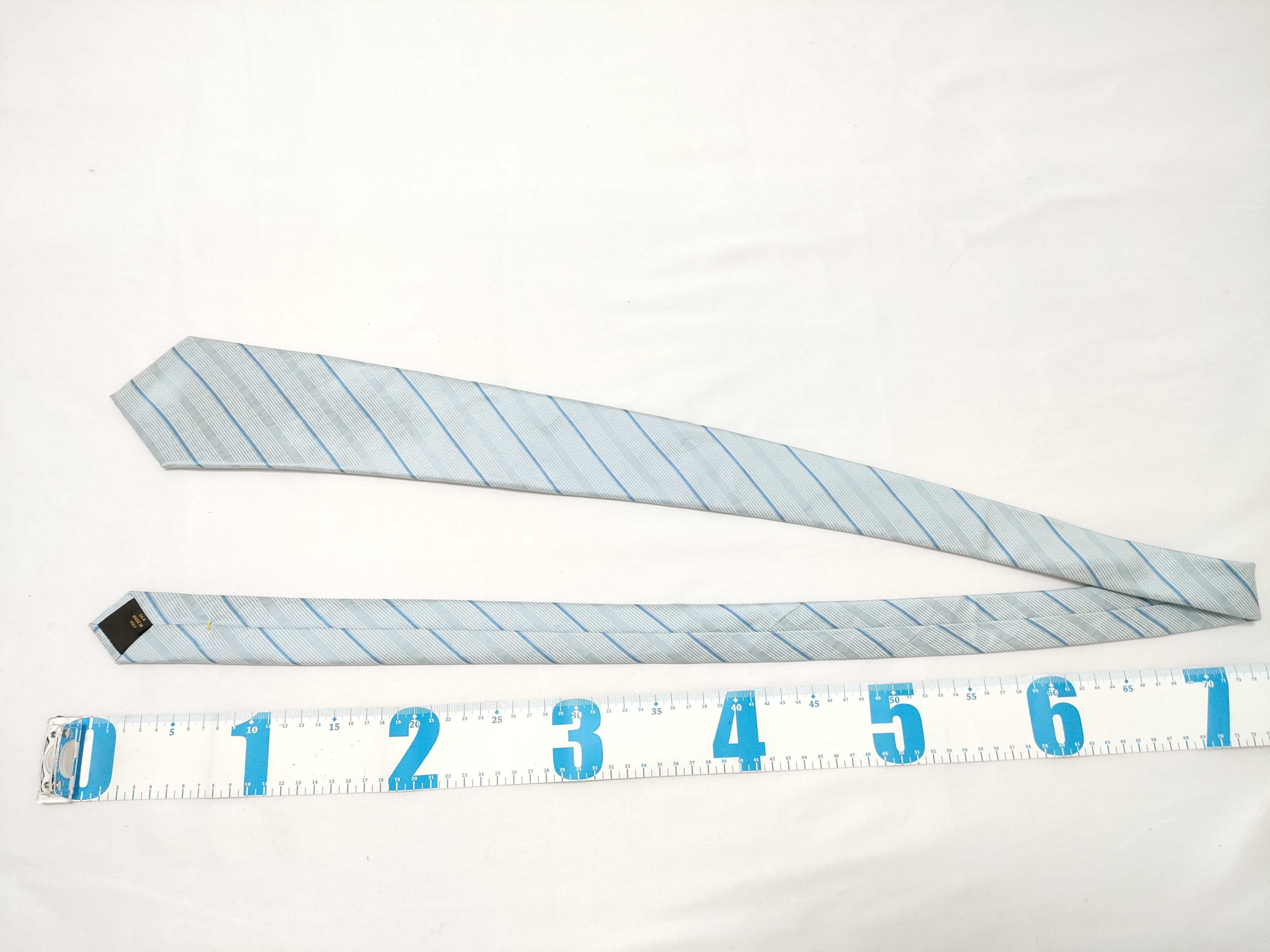 Louis Vuitton Blue and Silver Diagonal Striped Silk Men's Tie