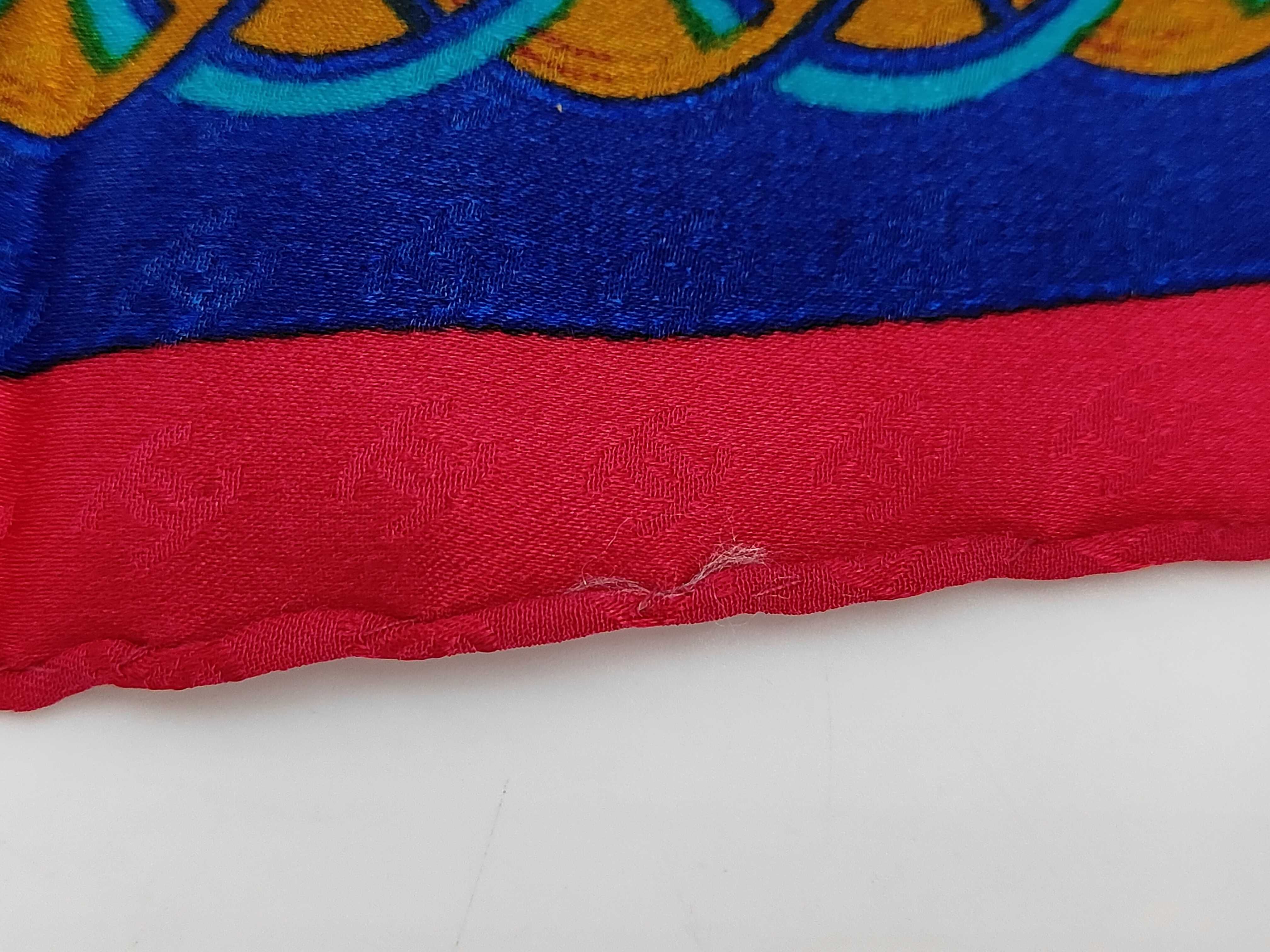 Chanel Silk Scarf with Tonal Logo Jacquard and Geometric Border