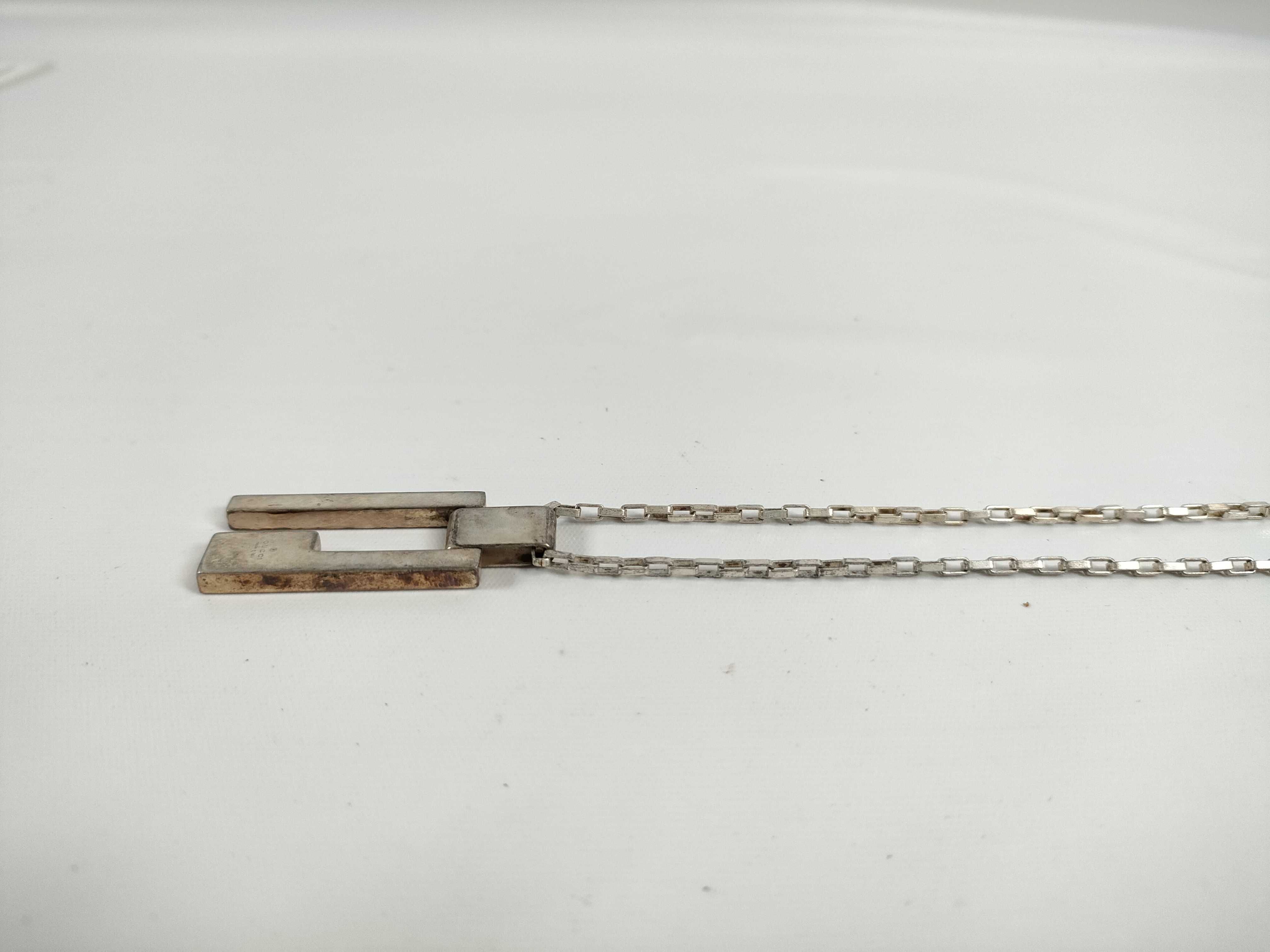 Gucci Sterling Silver Modernist G Pendant Necklace