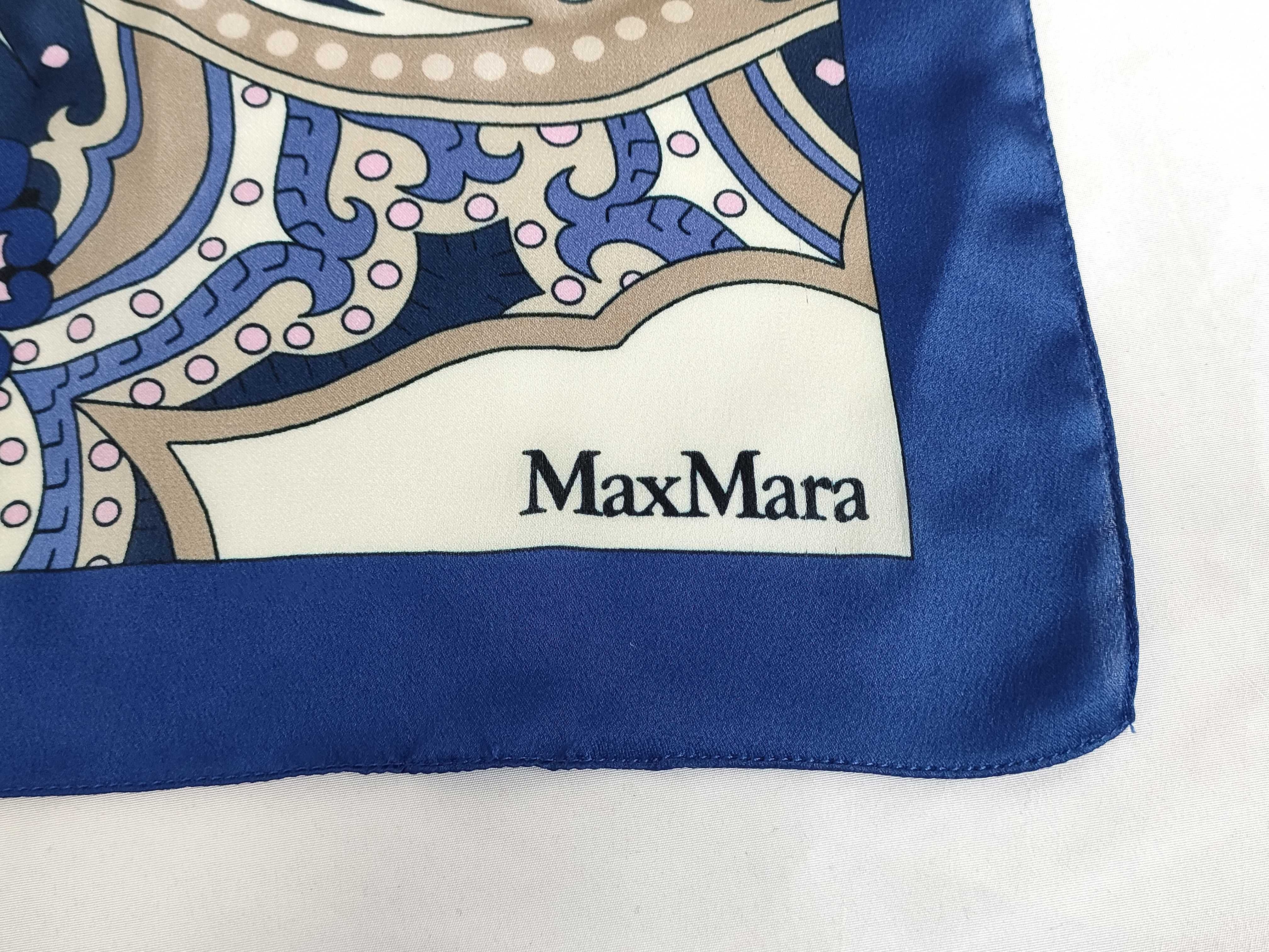 MaxMara Italian Silk Square Scarf with Paisley Motif