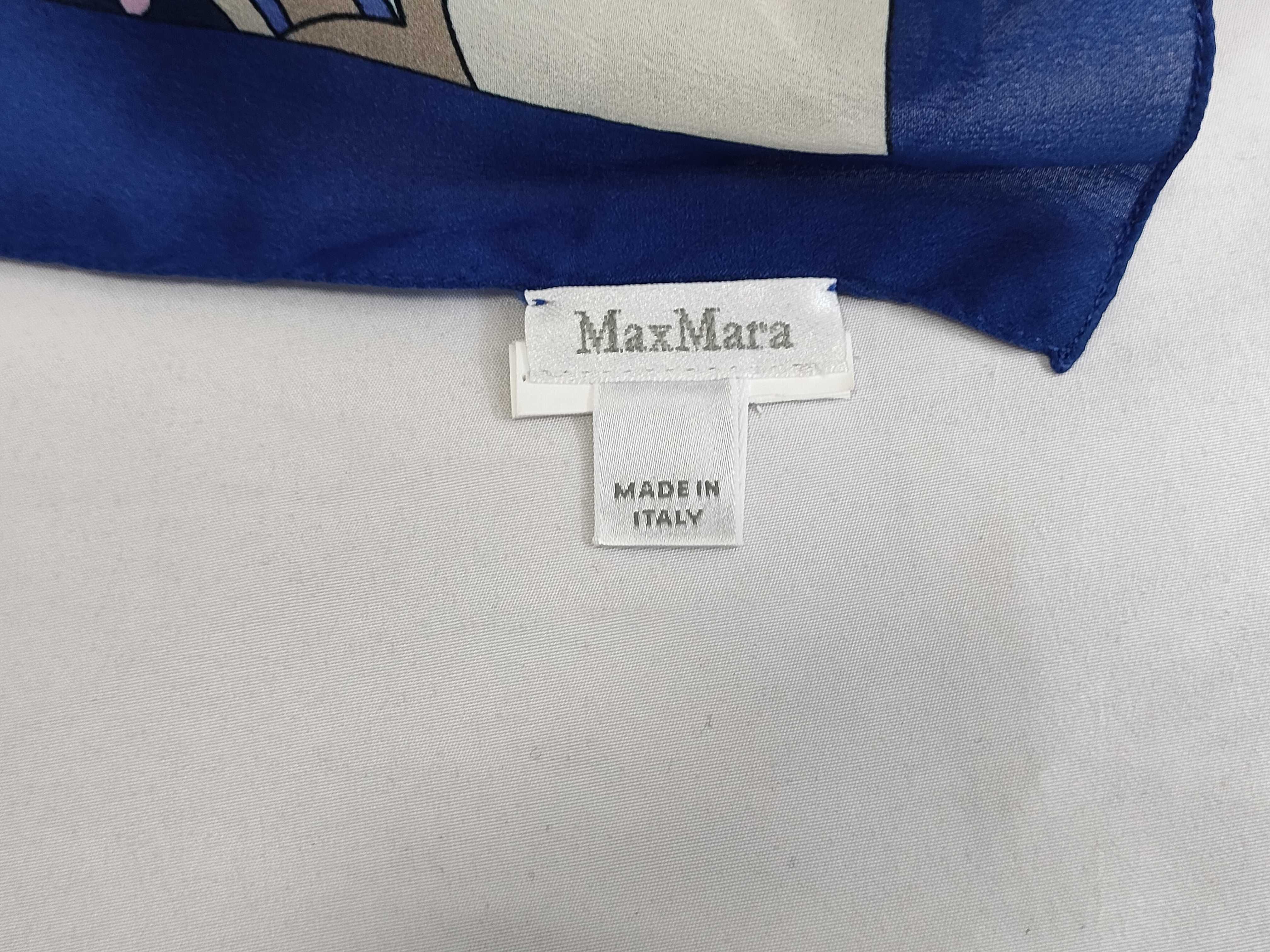 MaxMara Italian Silk Square Scarf with Paisley Motif