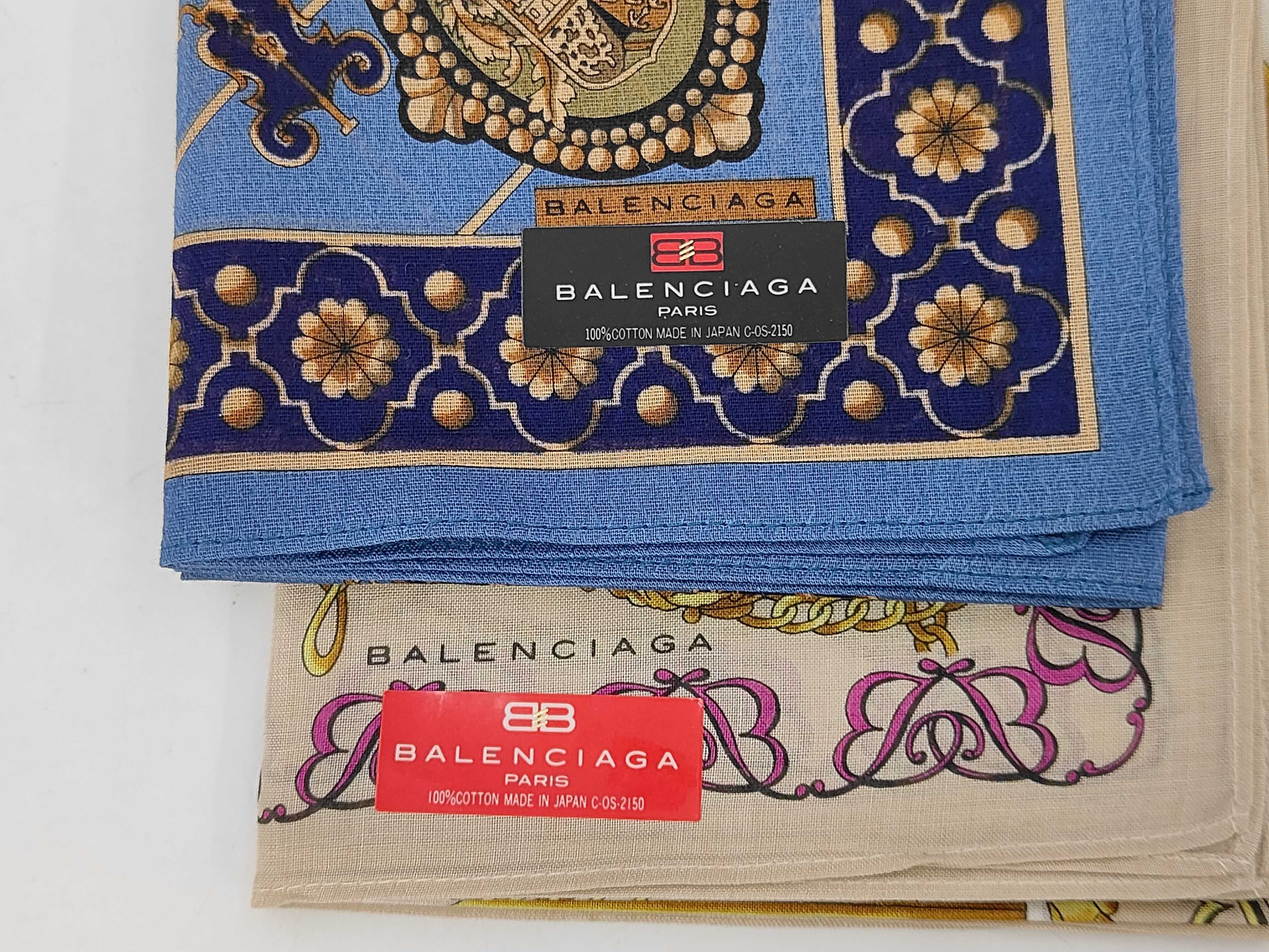 A Pair of Balenciaga Paris Cotton Handkerchiefs