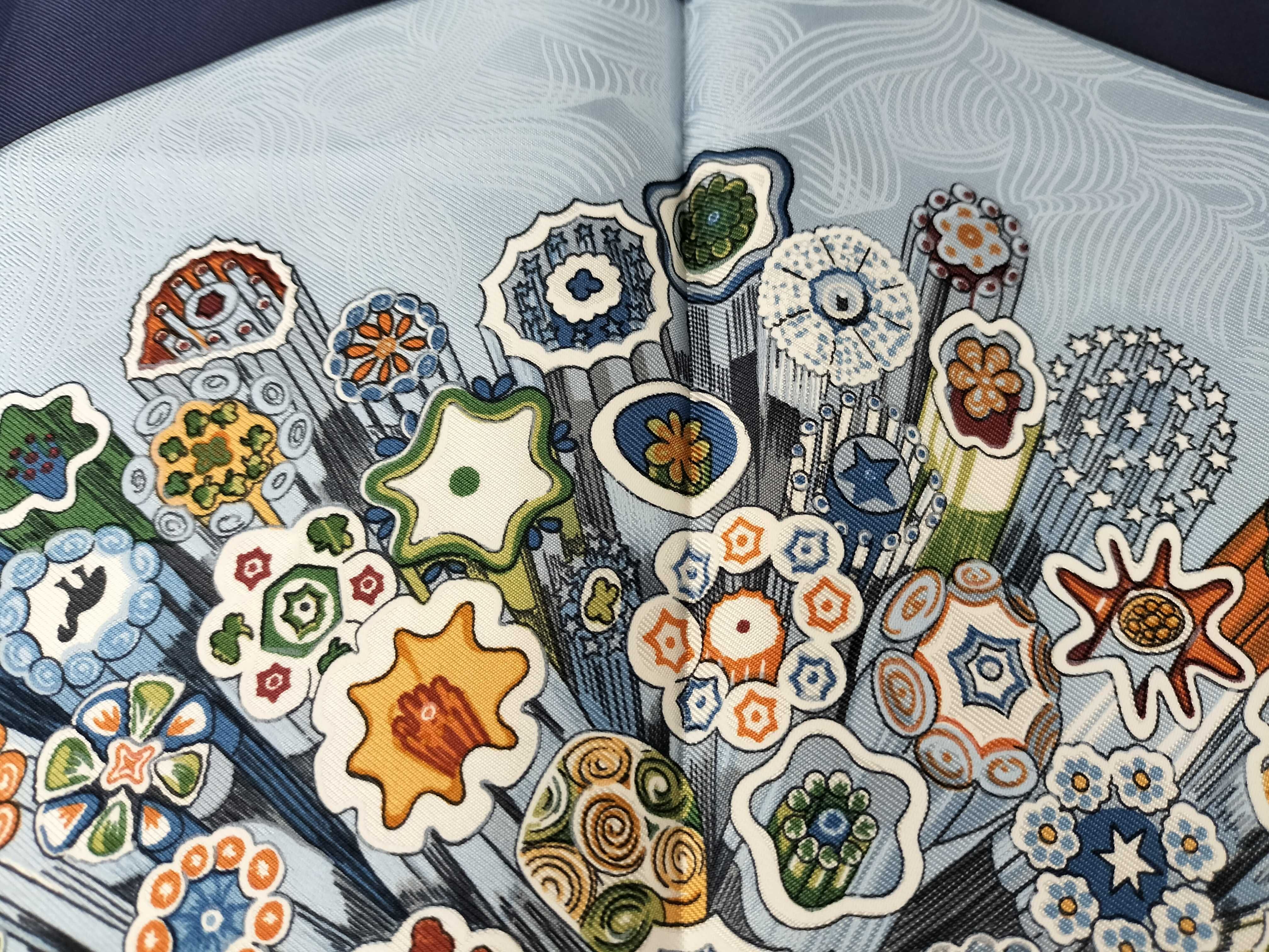 Hermes Sulfures Silk Gavroche Scarf