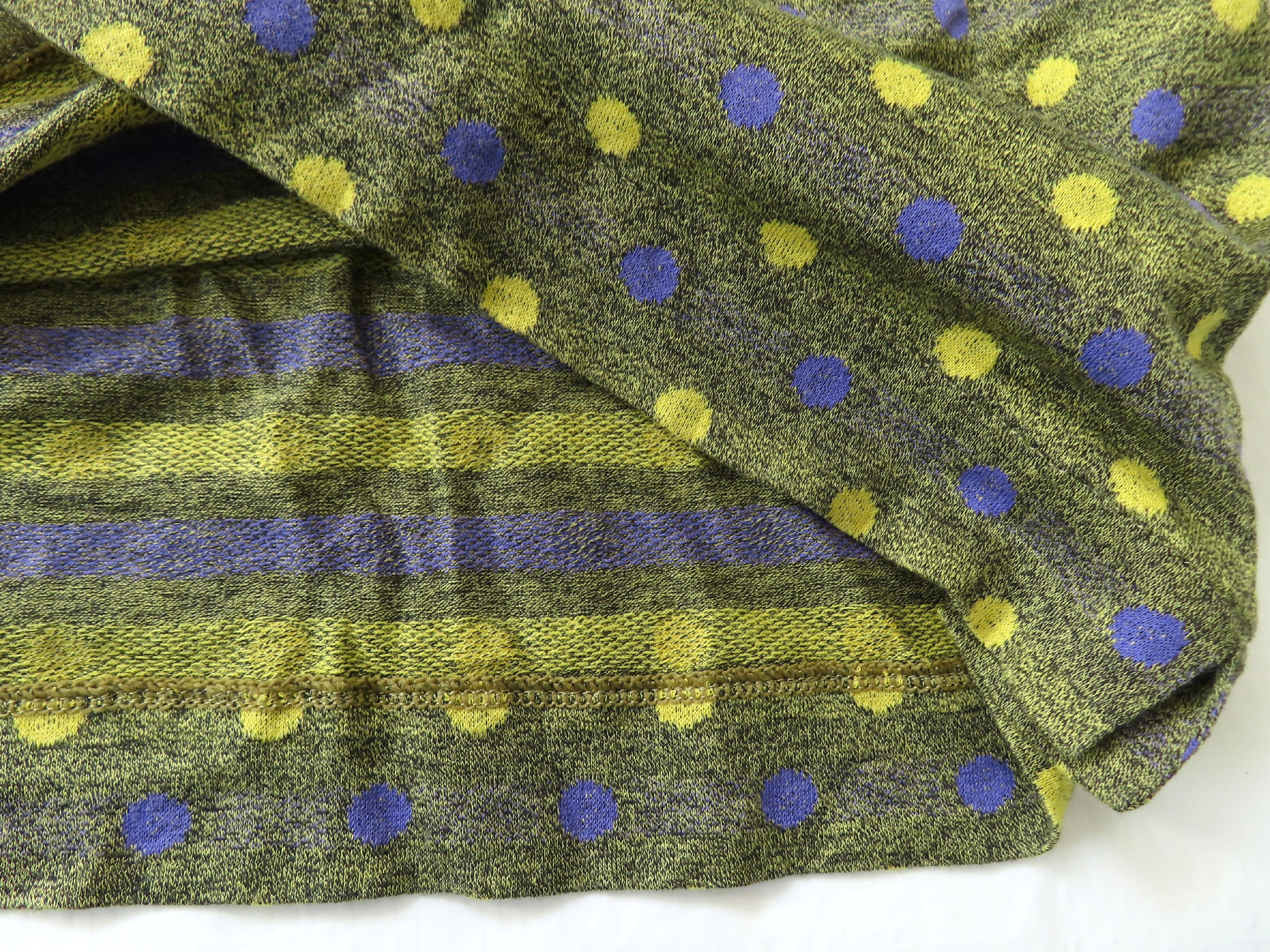 Christian Dior Monsieur Sportswear Vintage Cotton-Linen Knit Polka Dot Polo Shirt