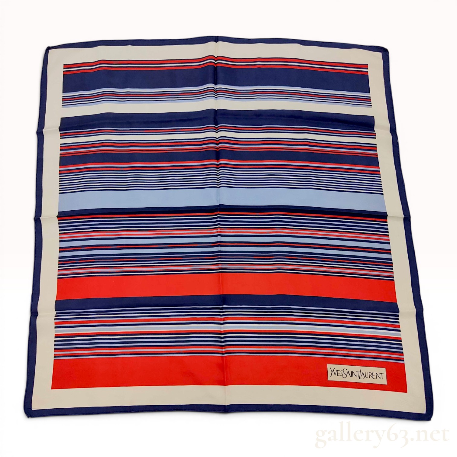Yves Saint Laurent Vintage Striped Silk Scarf
