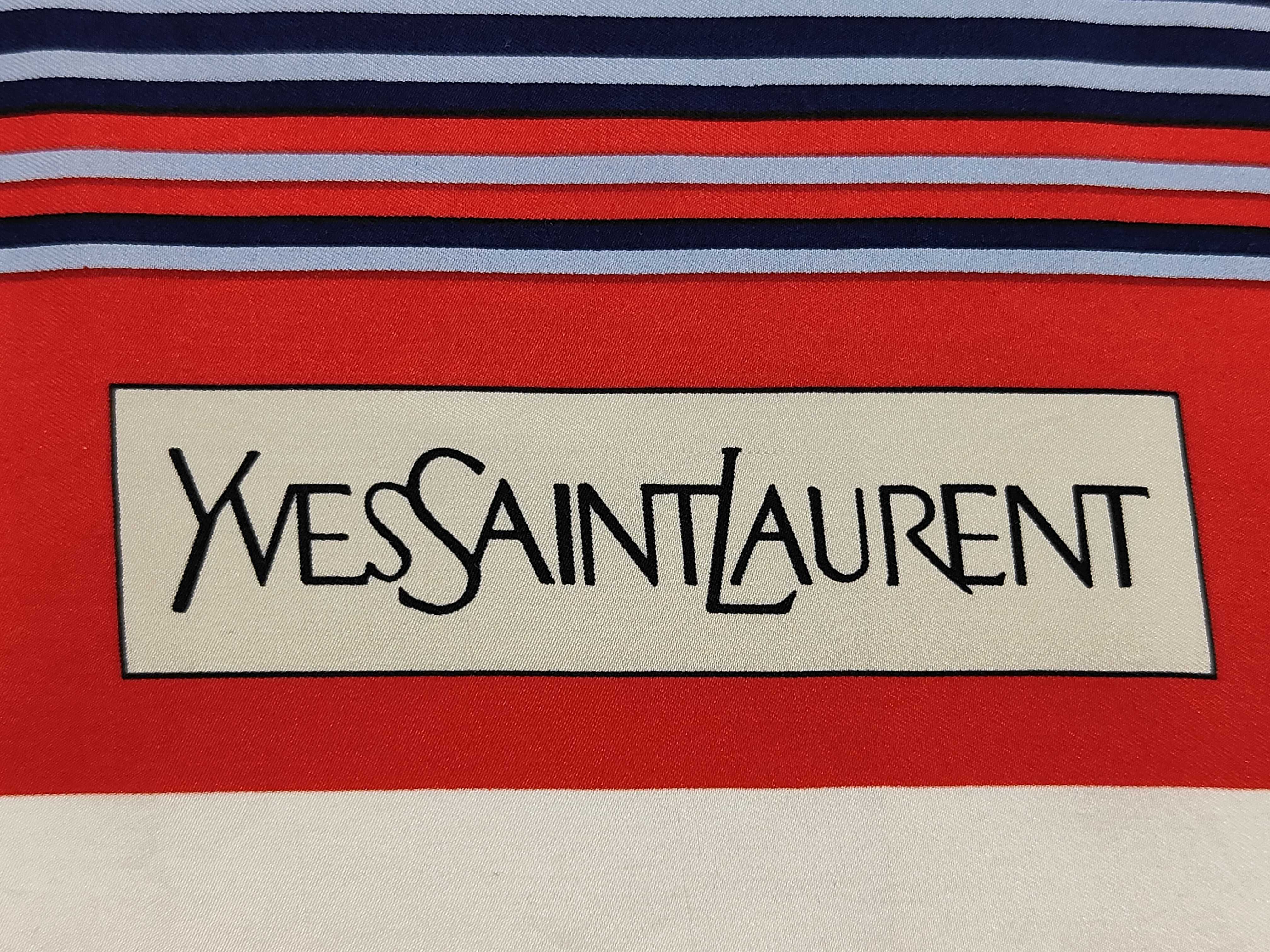 Yves Saint Laurent Vintage Striped Silk Scarf