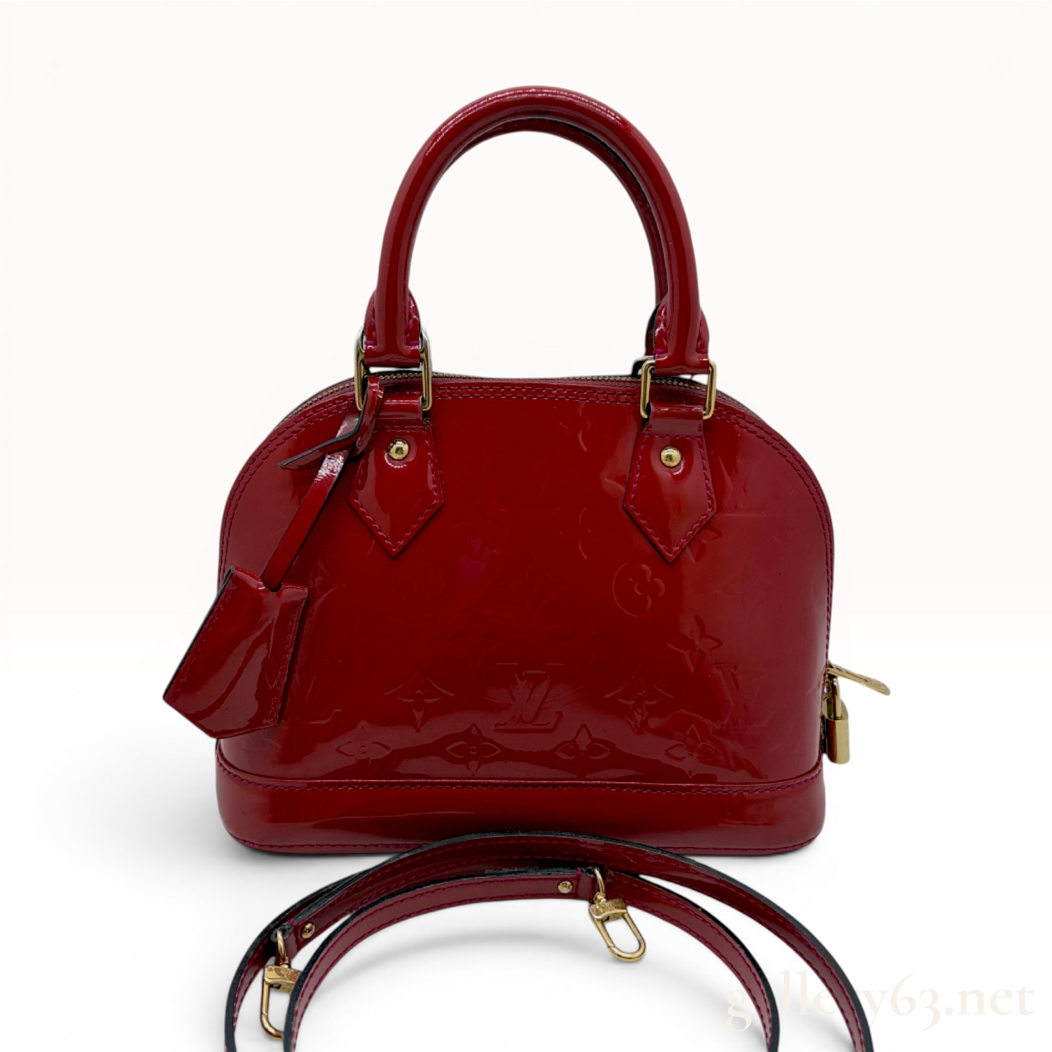 Louis Vuitton Monogram Vernis Alma BB Handbag in Red