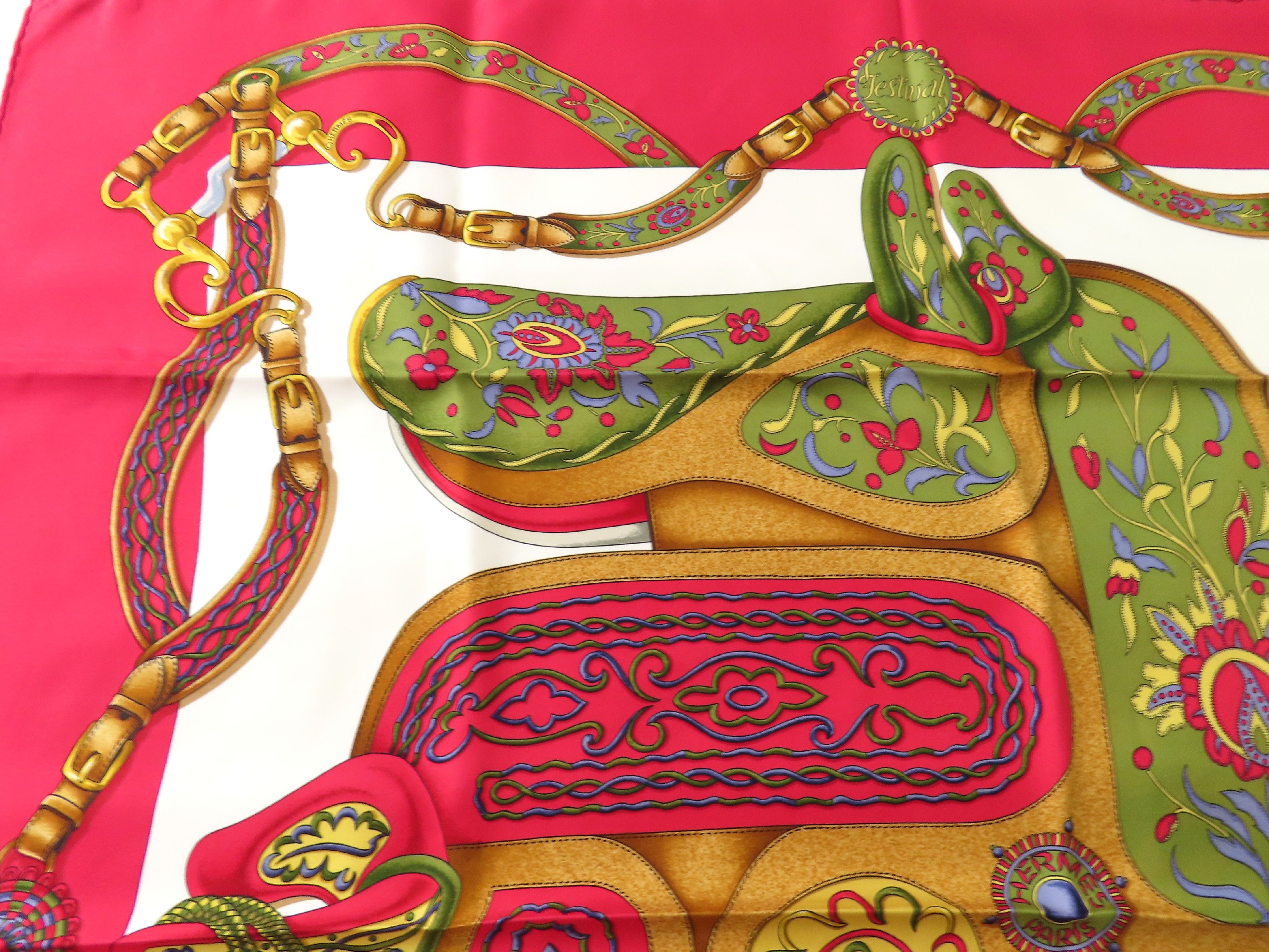 Hermes Festival Silk Scarf by Henri d'Origny