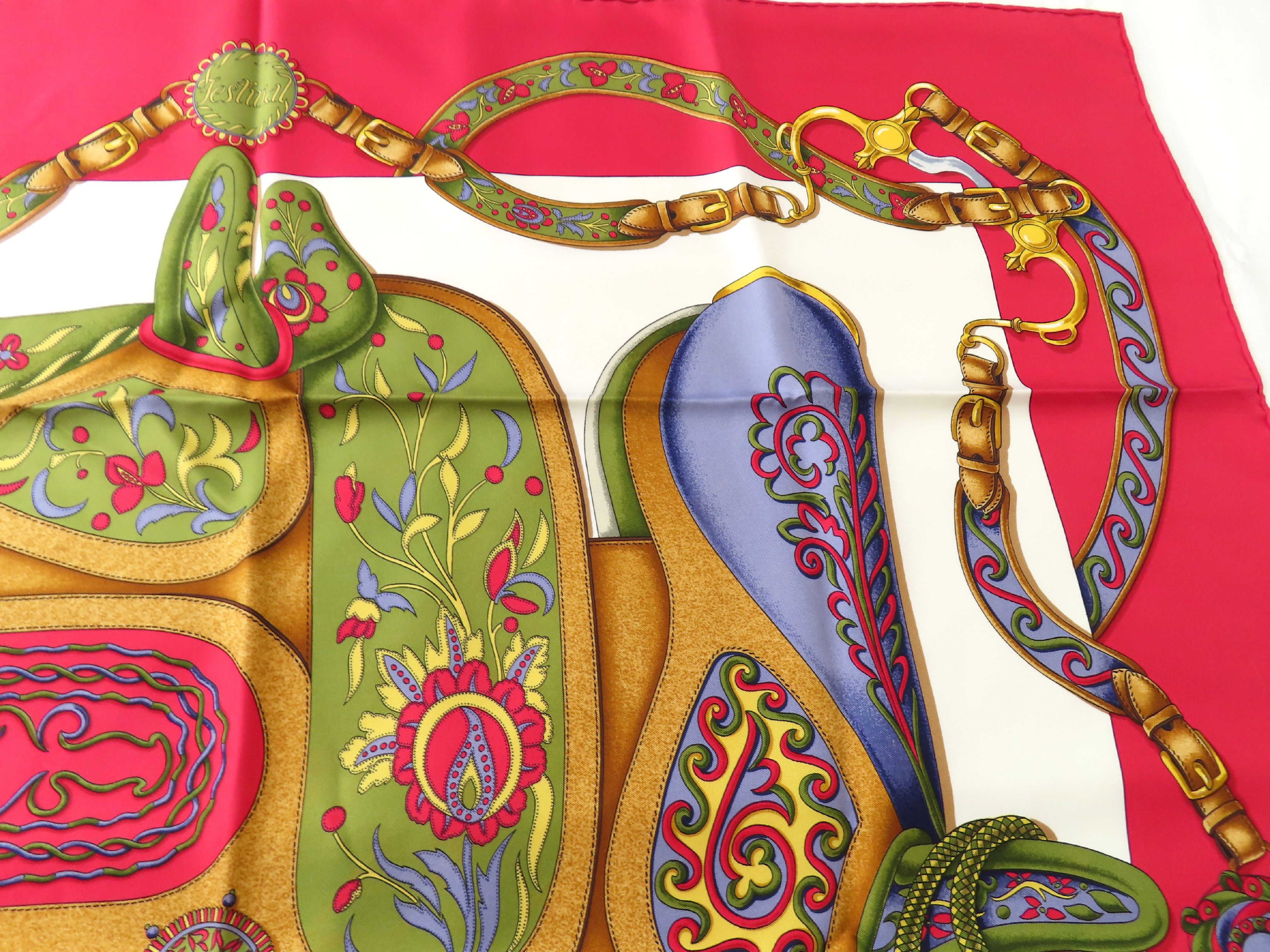 Hermes Festival Silk Scarf by Henri d'Origny