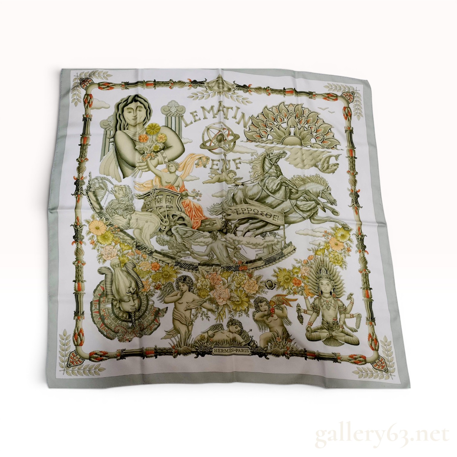 Hermes Le Matin Neuf Silk Twill Scarf