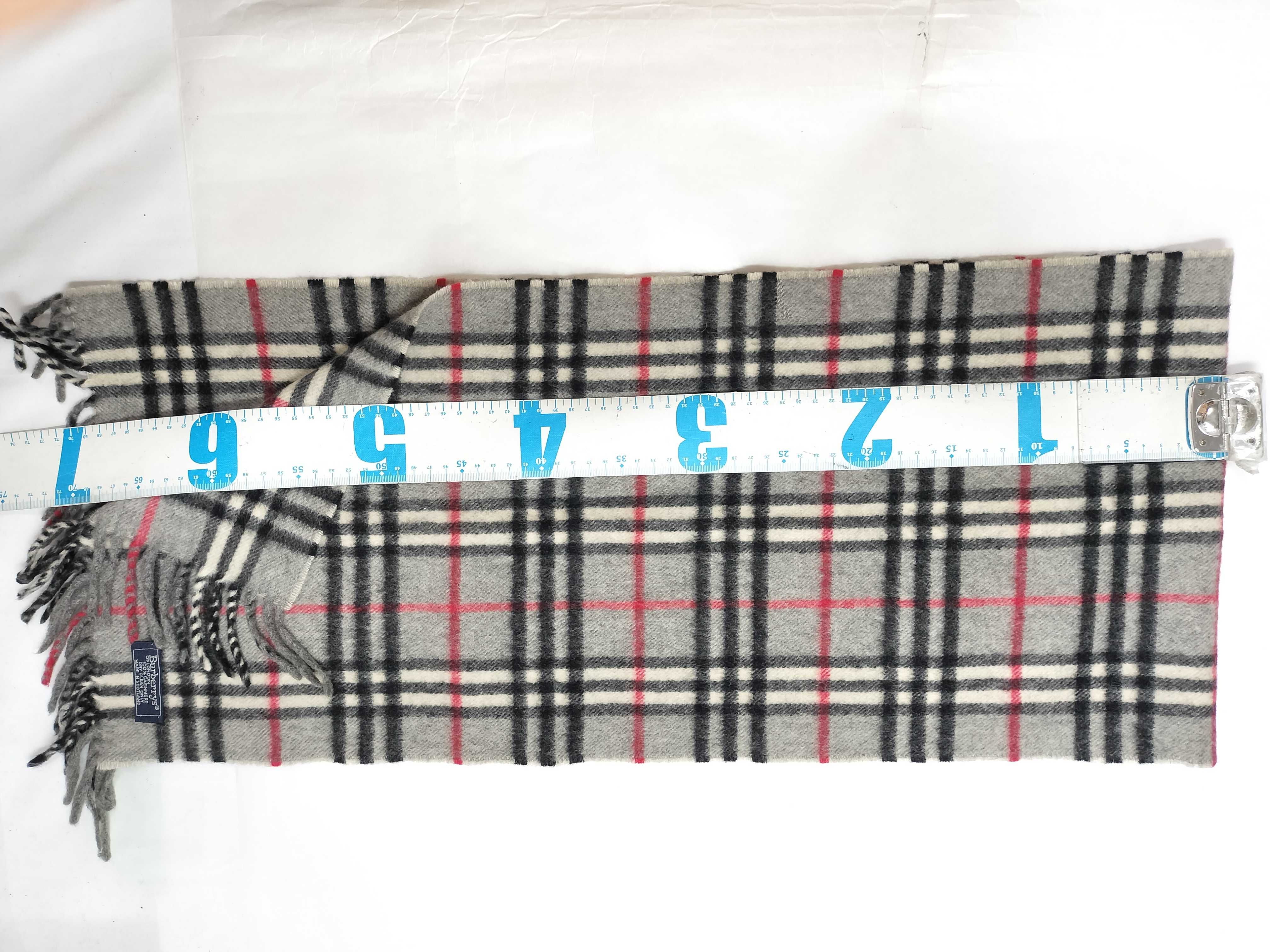 Vintage Burberrys Gray Nova Check Cashmere Scarf