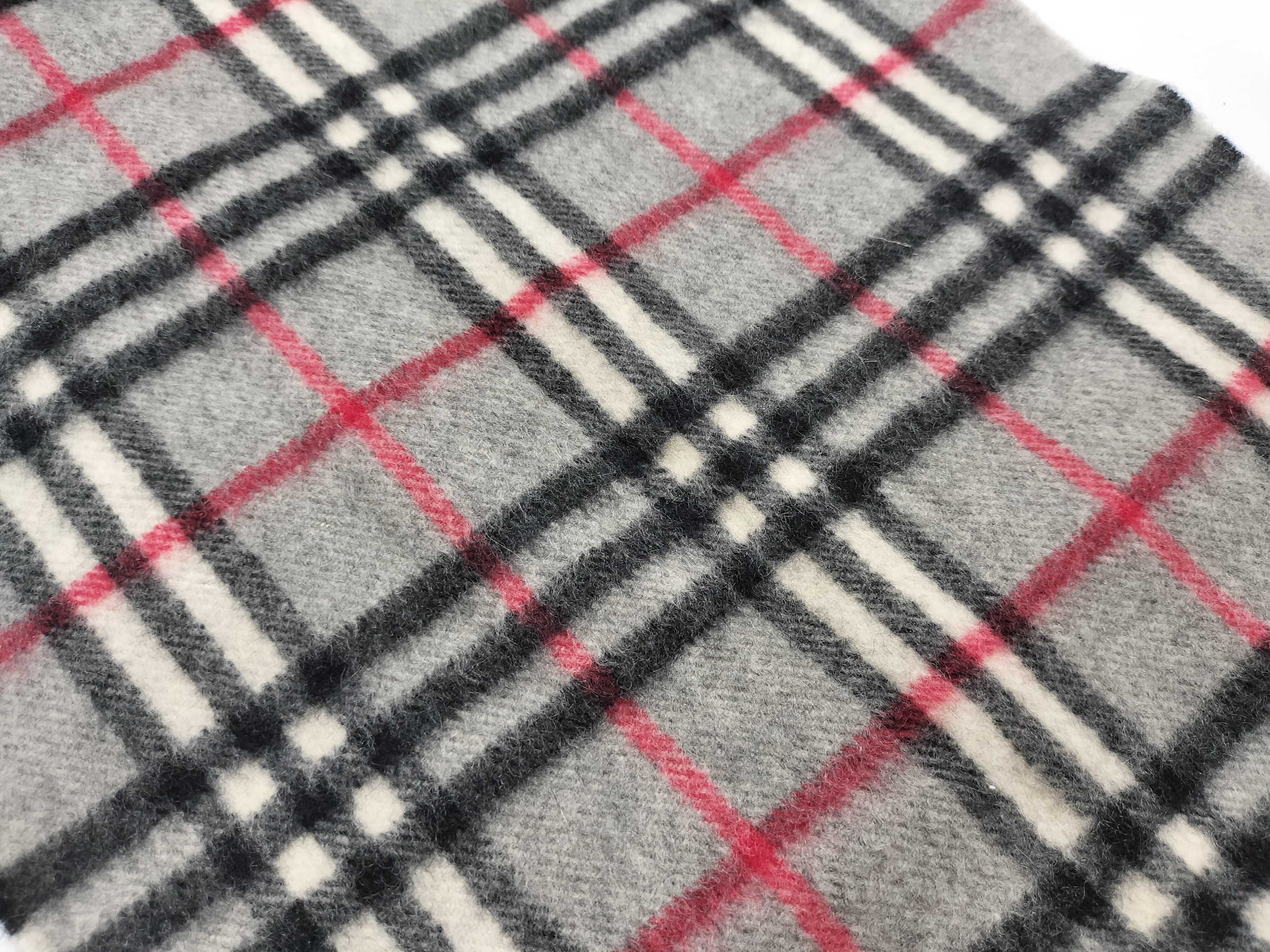 Vintage Burberrys Gray Nova Check Cashmere Scarf