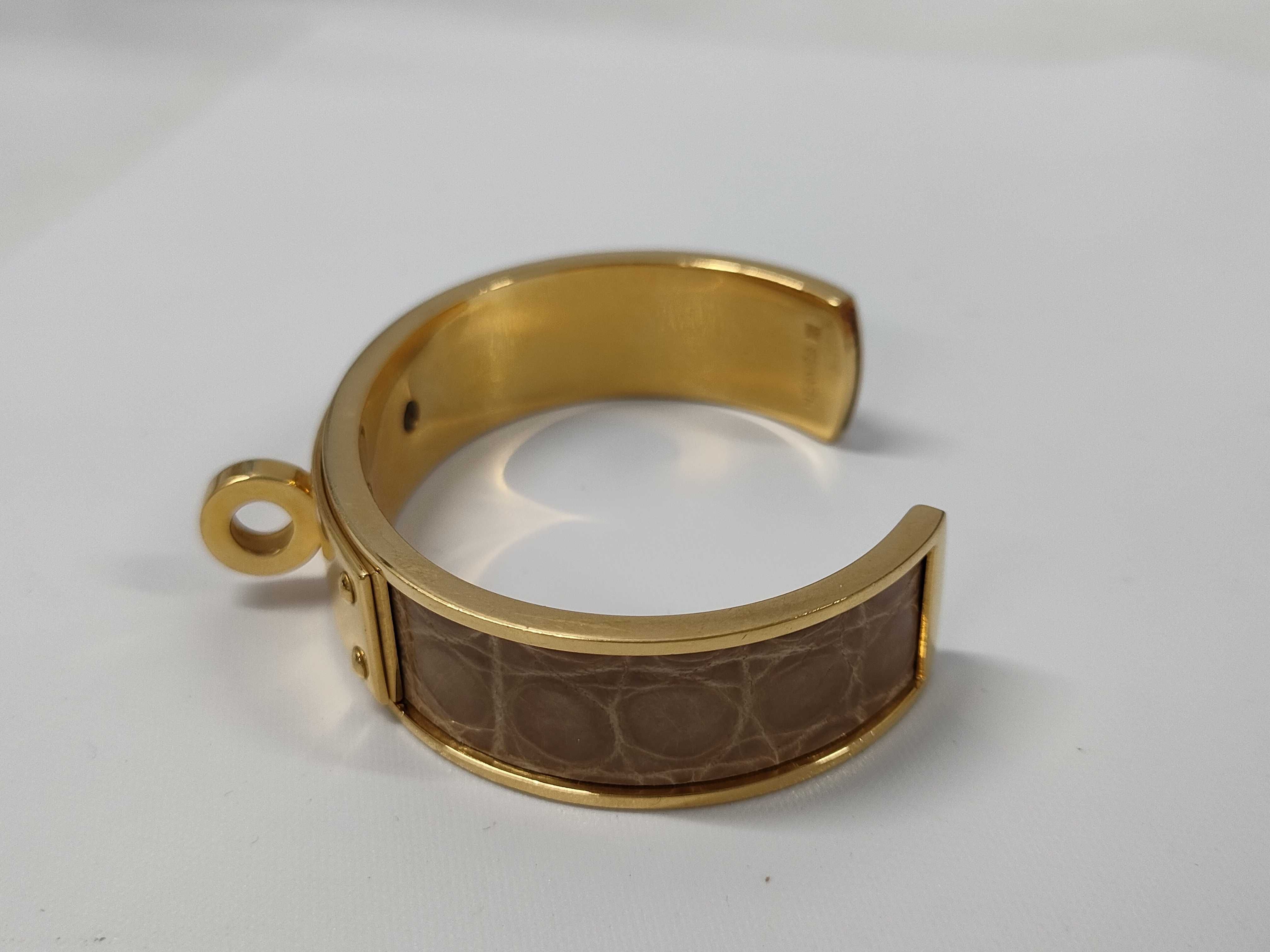 Hermes Kelly Dog Exotic Skin Cuff Bracelet