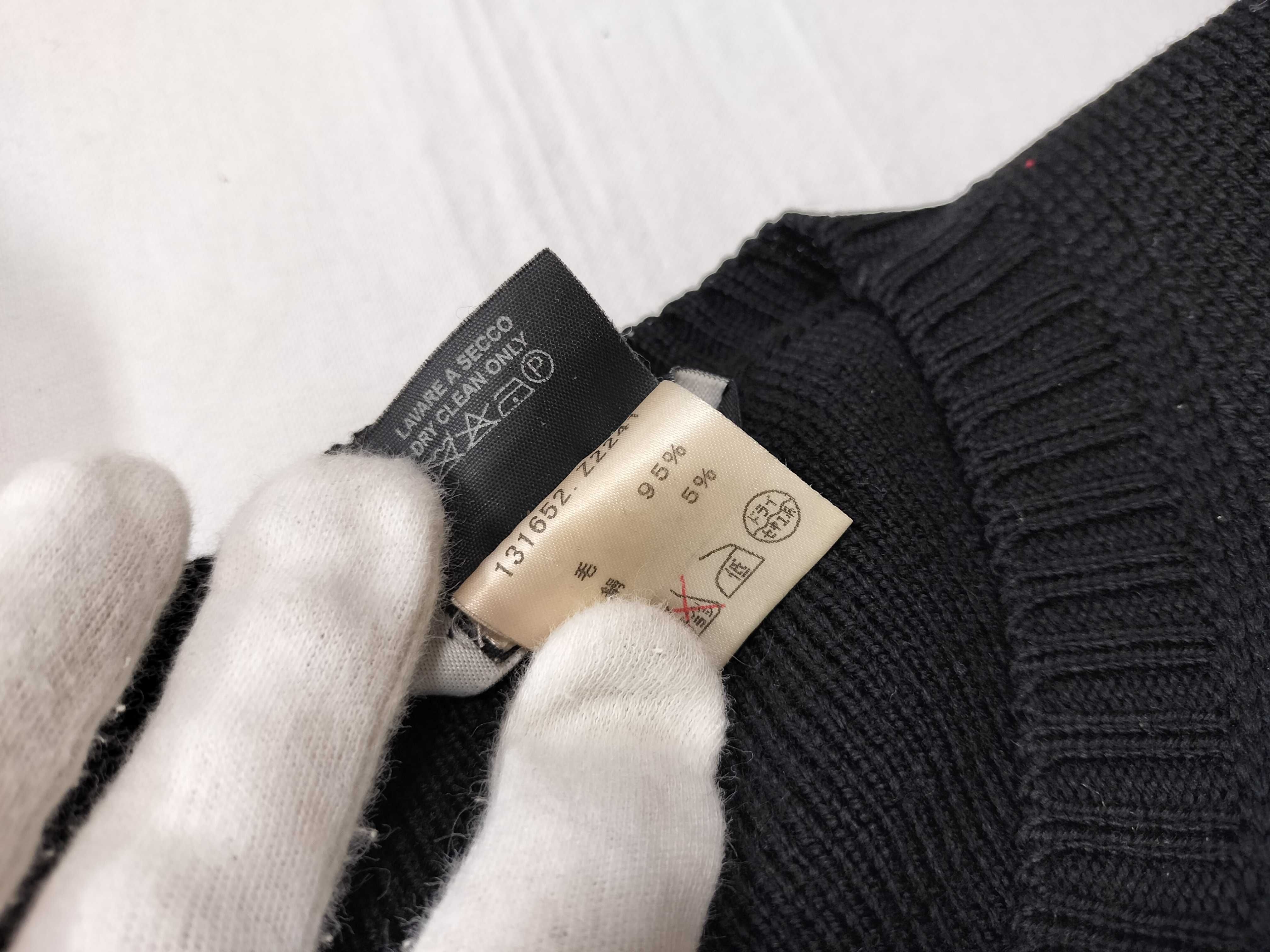 Gucci 131652 Dark Gray Knit Sweater with Green and Red Web Stripe