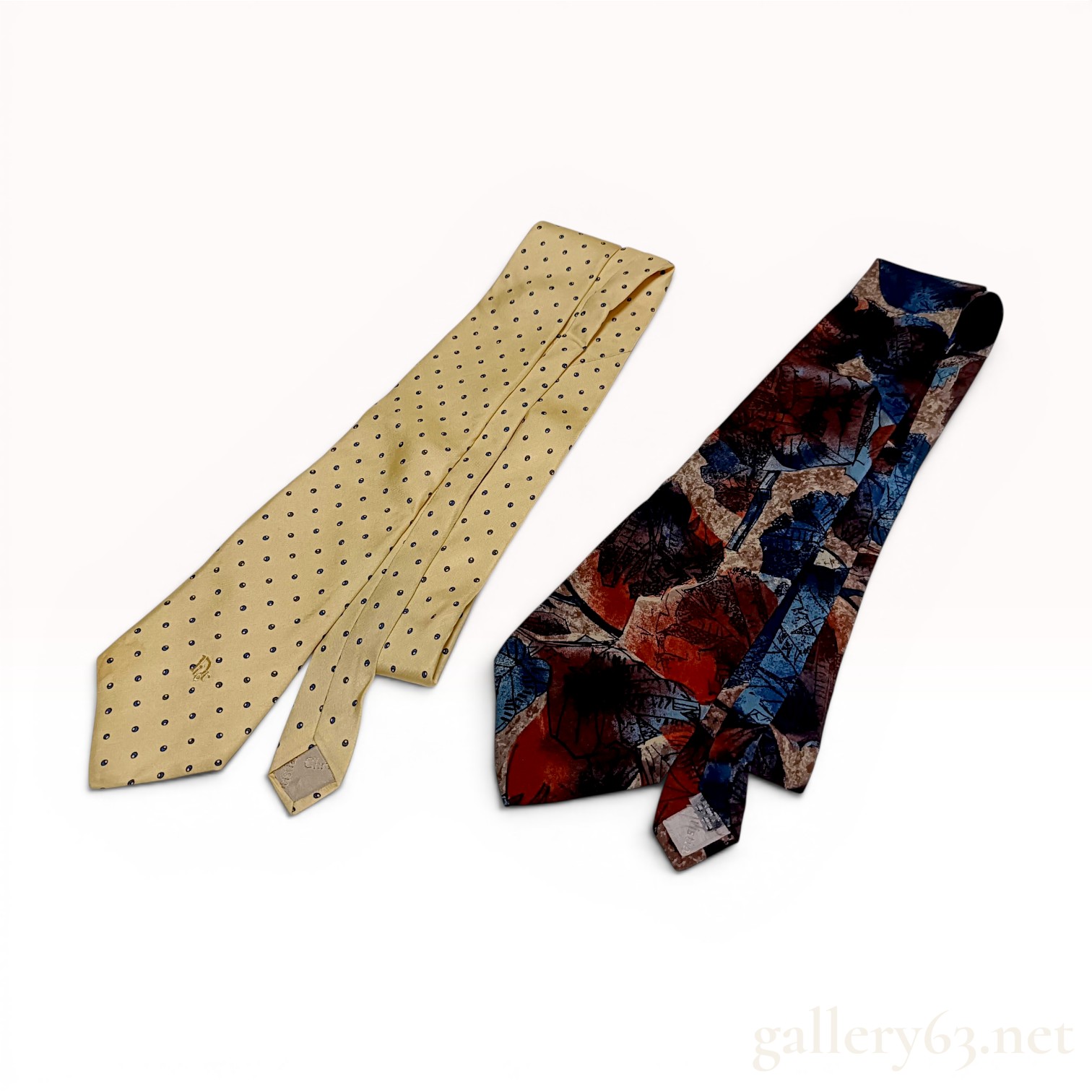 Two Christian Dior Silk Neckties