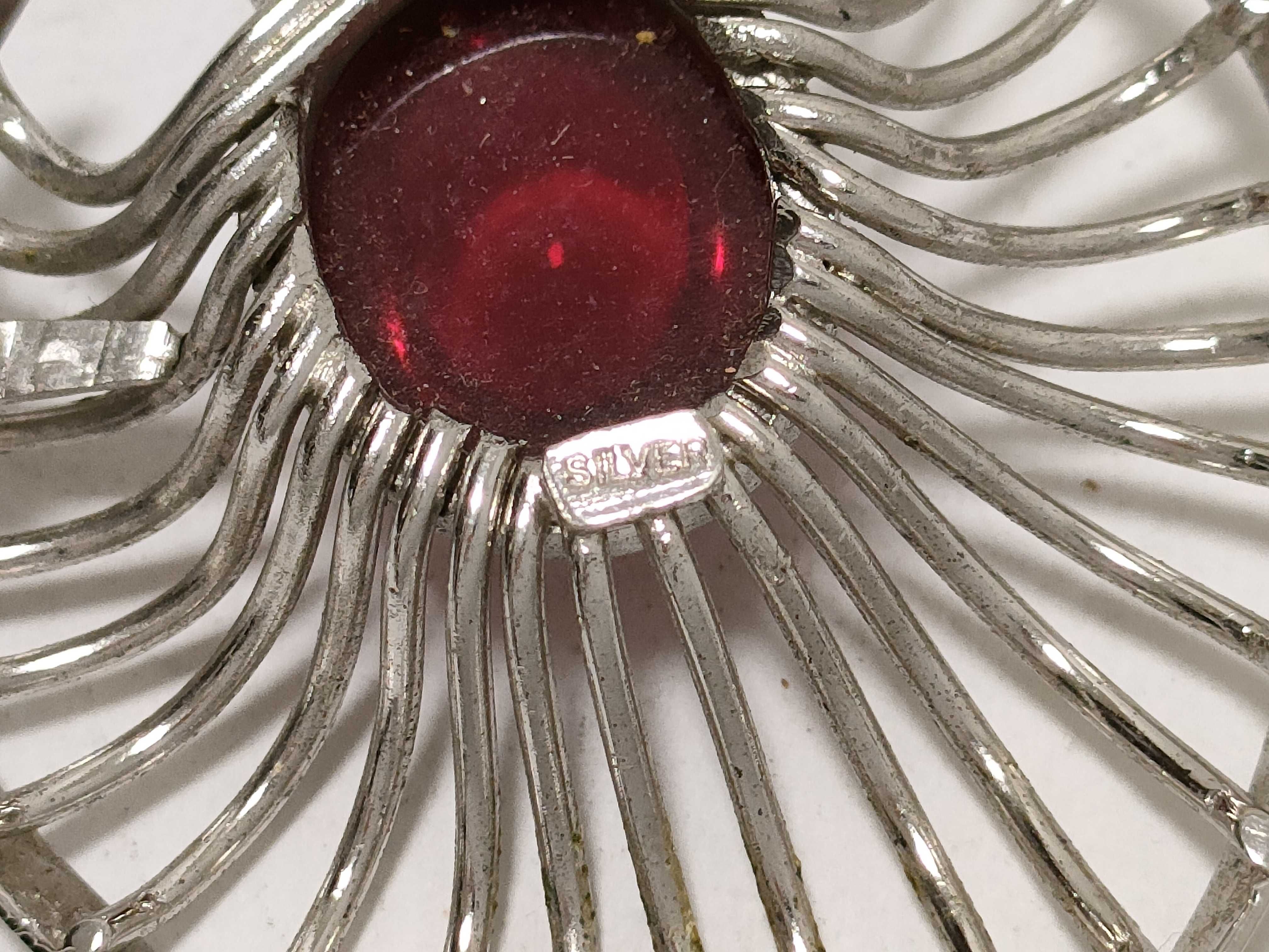 Three Silver Brooches and Pins Including Heart and Rose Motifs