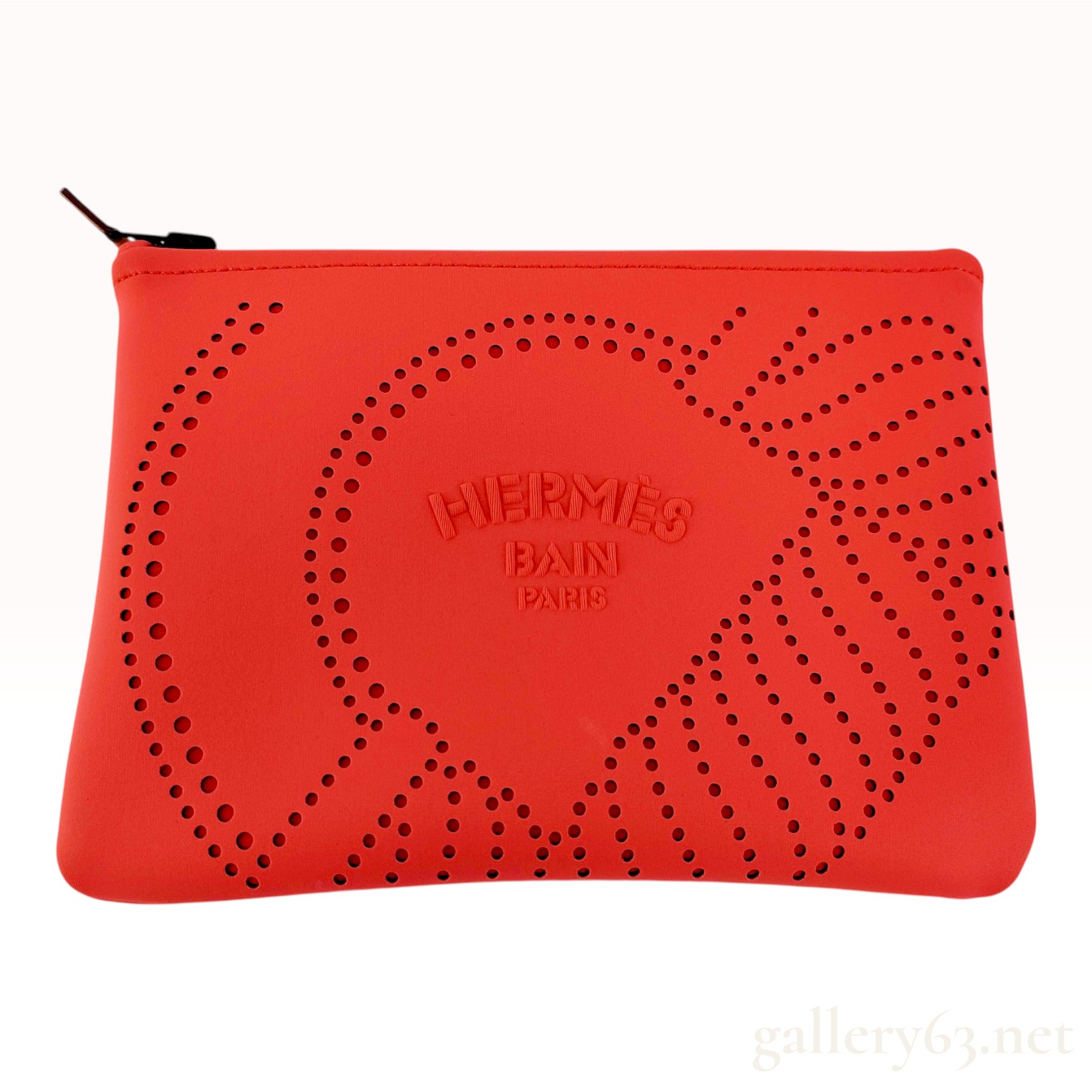 Hermes Orange Neoprene Neobain Waves Pouch PM