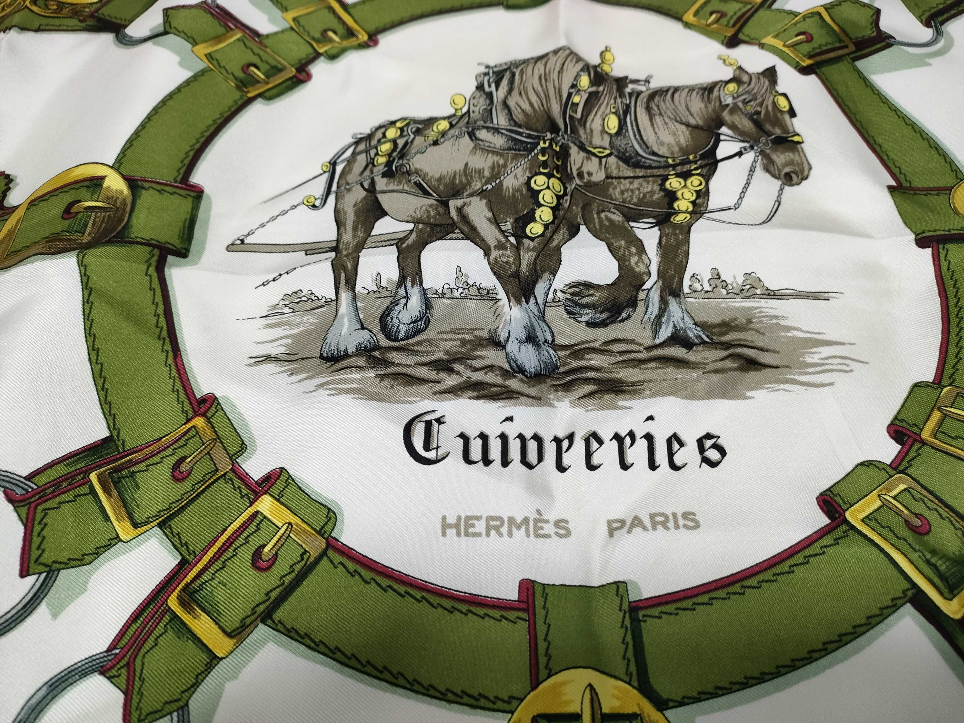 Hermes Cuivreries Silk Twill Scarf by Francoise de la Perriere