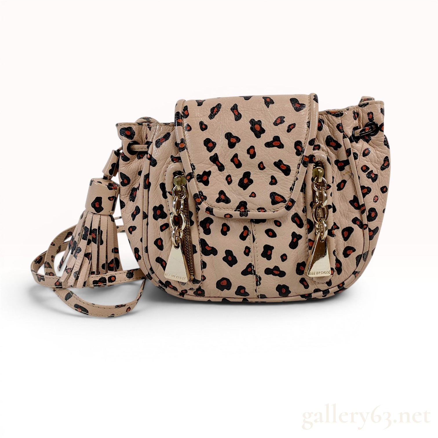 See by Chloe Mini Cherry Leopard Print Leather Crossbody Bag