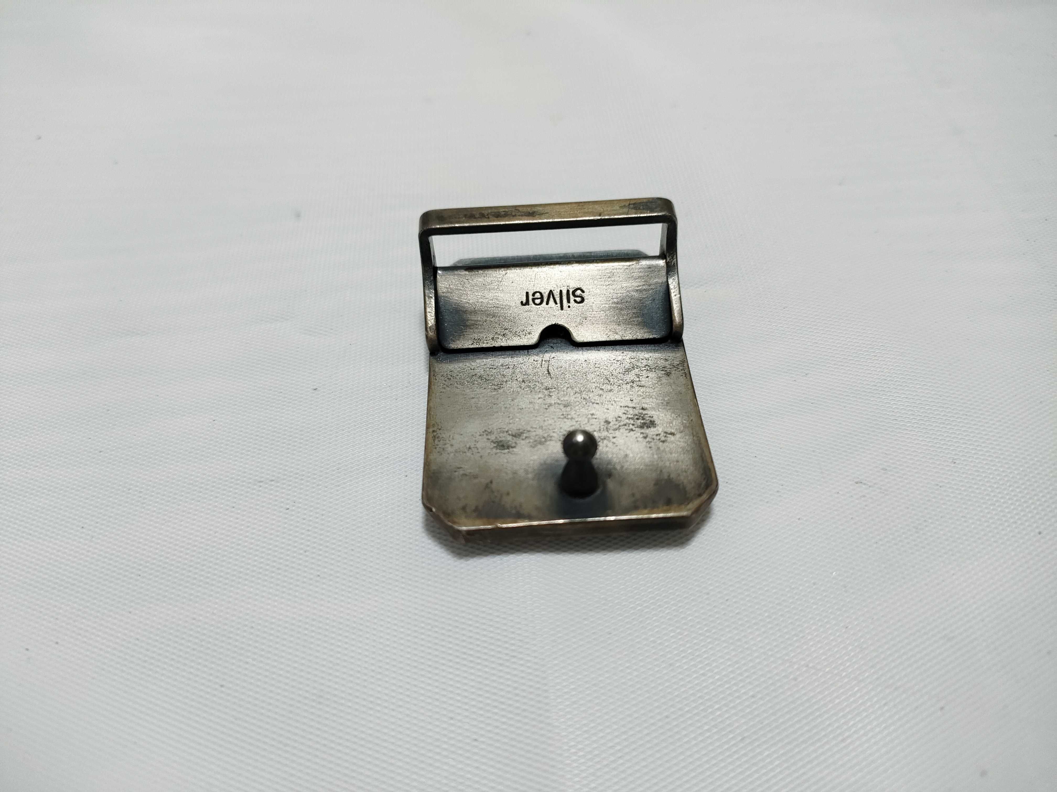 Valentino Rudy Ribbed Sterling Silver Belt Buckle