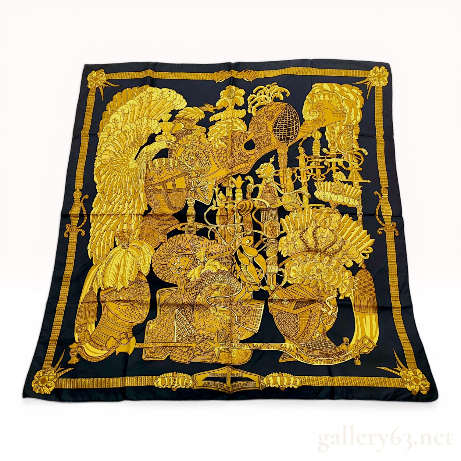 Hermes Armets et Panache Silk Twill Scarf