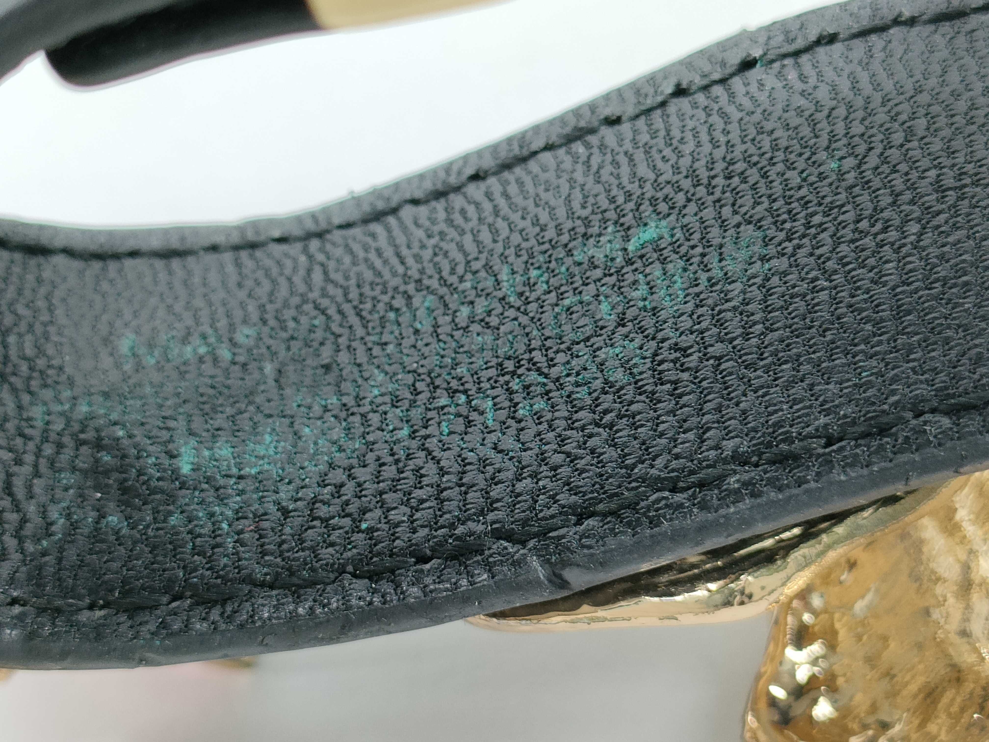 Versace for H&M Black Leather Floral Statement Bracelet with Enamel and Crystals