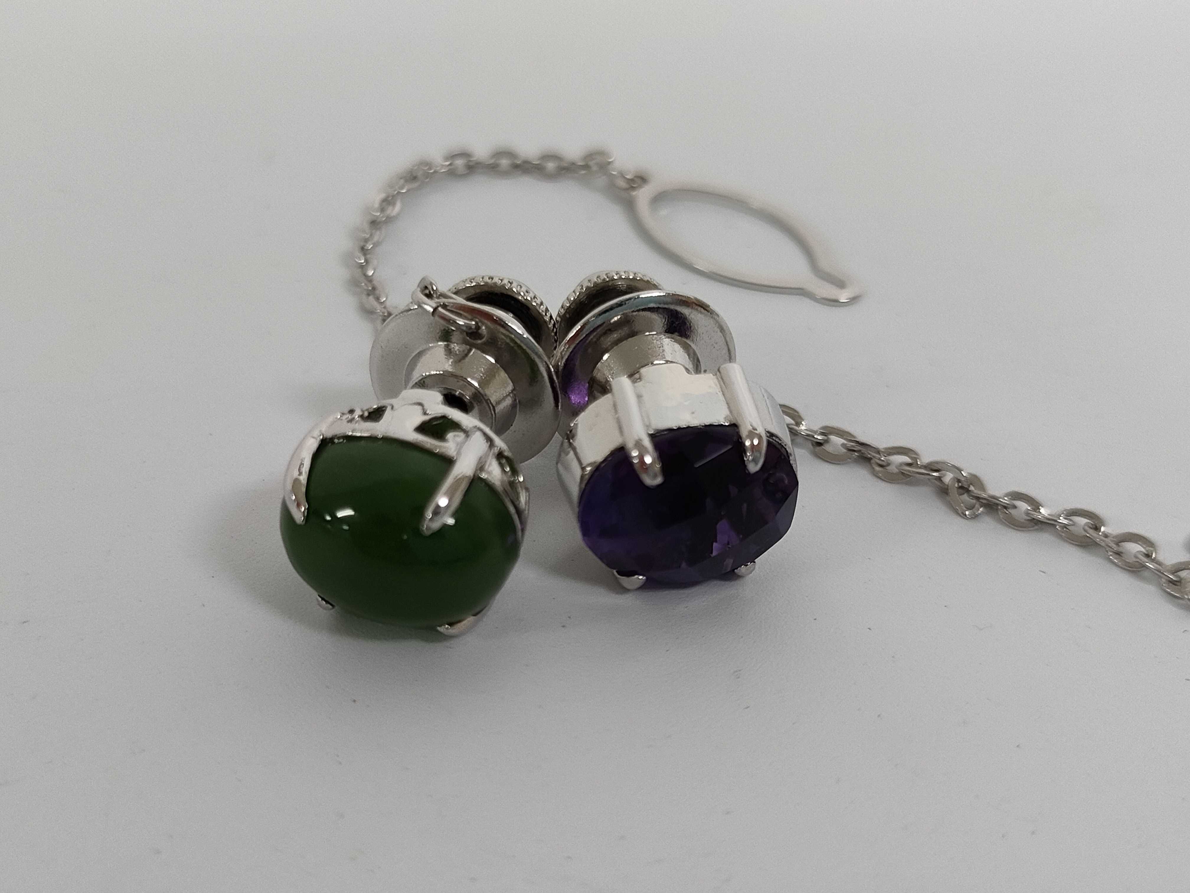An Assortment of Men's 900 Silver and Amethyst Jewelry