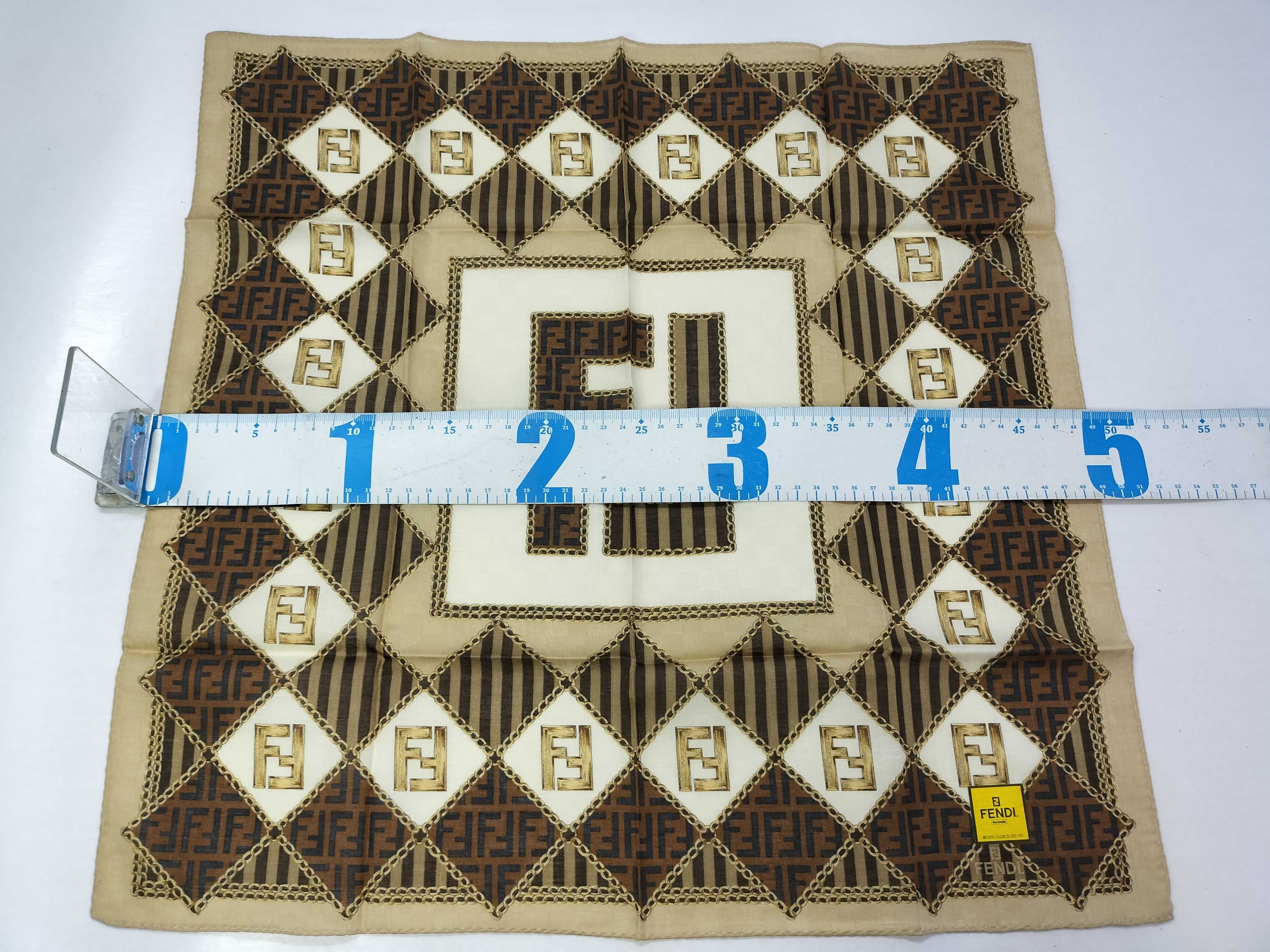 Fendi Zucca Print Cotton Handkerchief Scarf