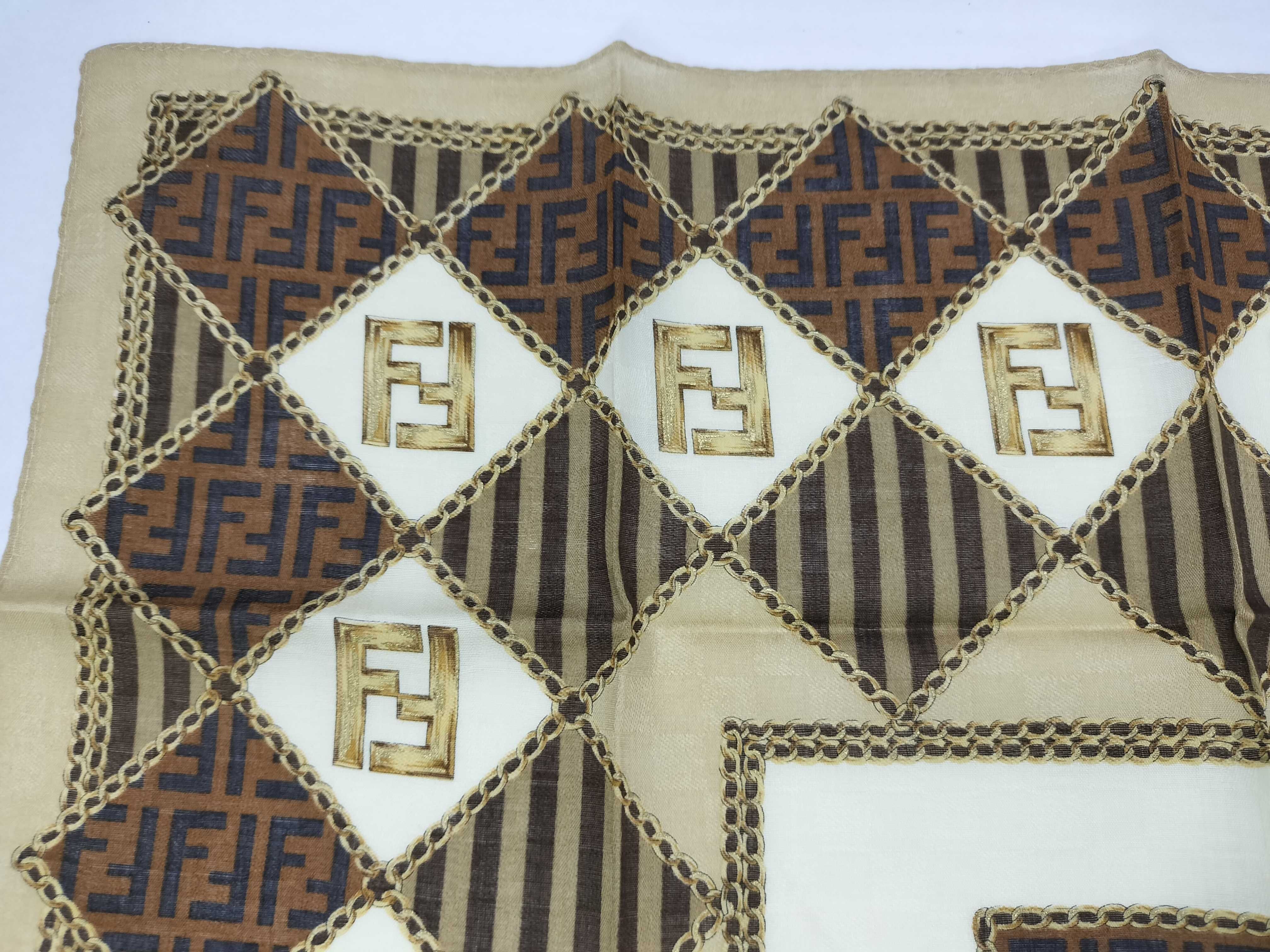 Fendi Zucca Print Cotton Handkerchief Scarf