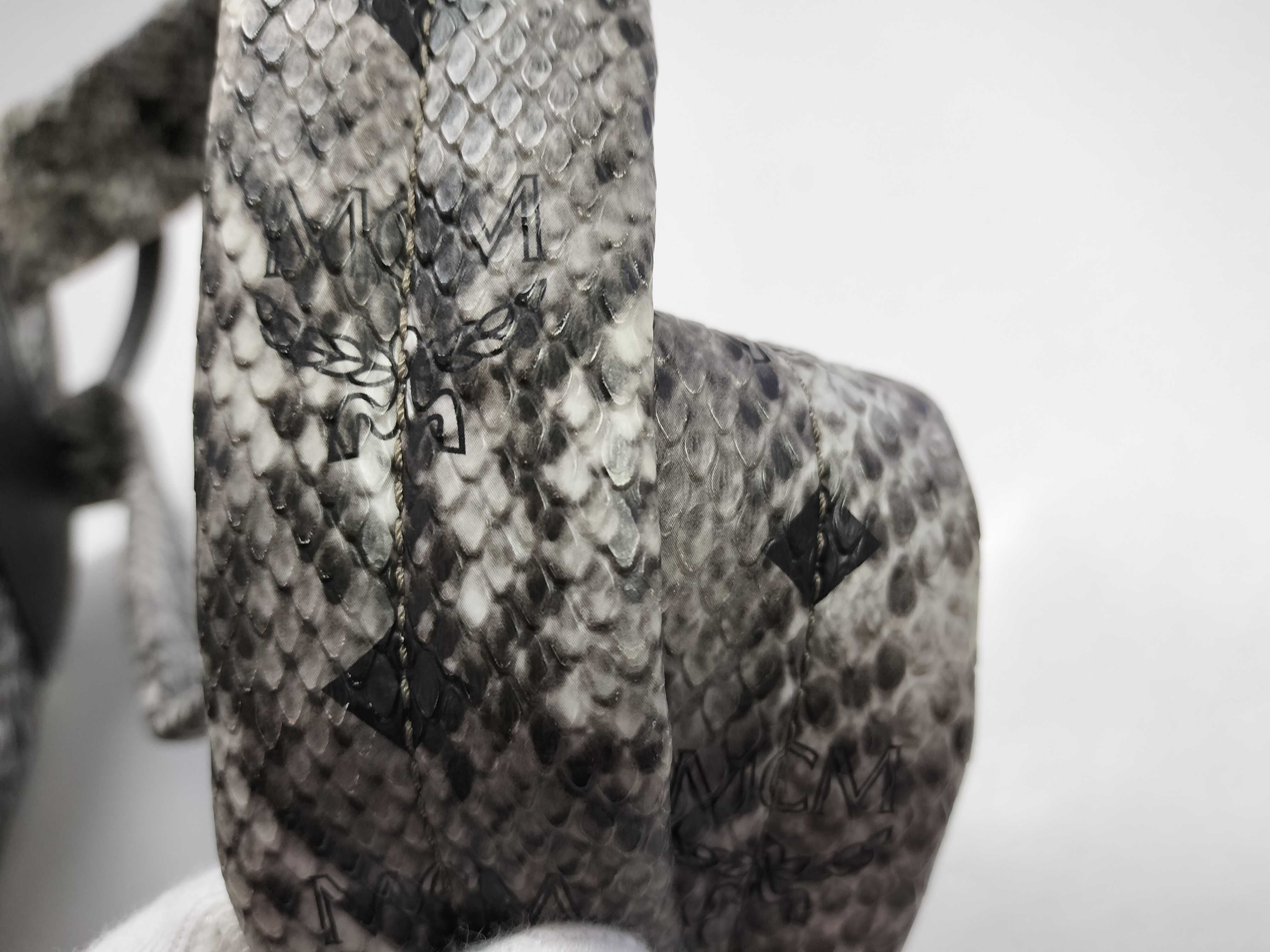 MCM Small Studded Snakeskin Print Stark Backpack