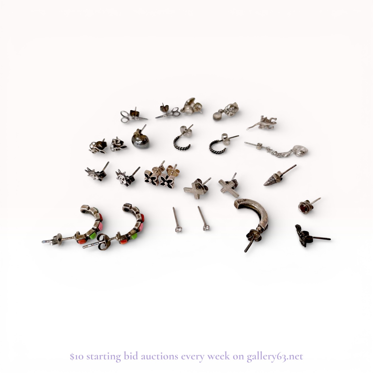 An Assortment of Sterling Silver Earrings