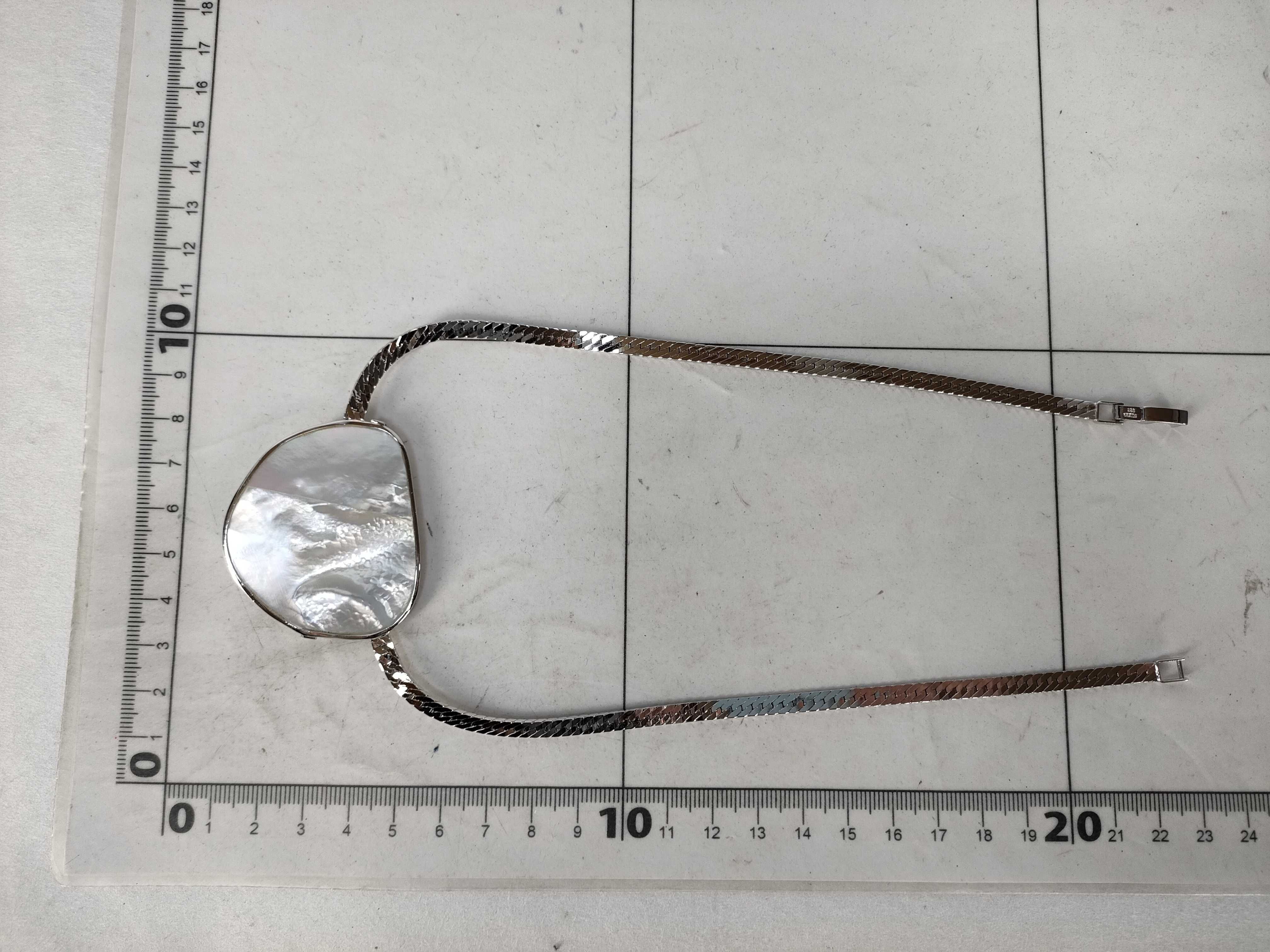 Sterling Silver and Large Blister Pearl Integrated Pendant Necklace