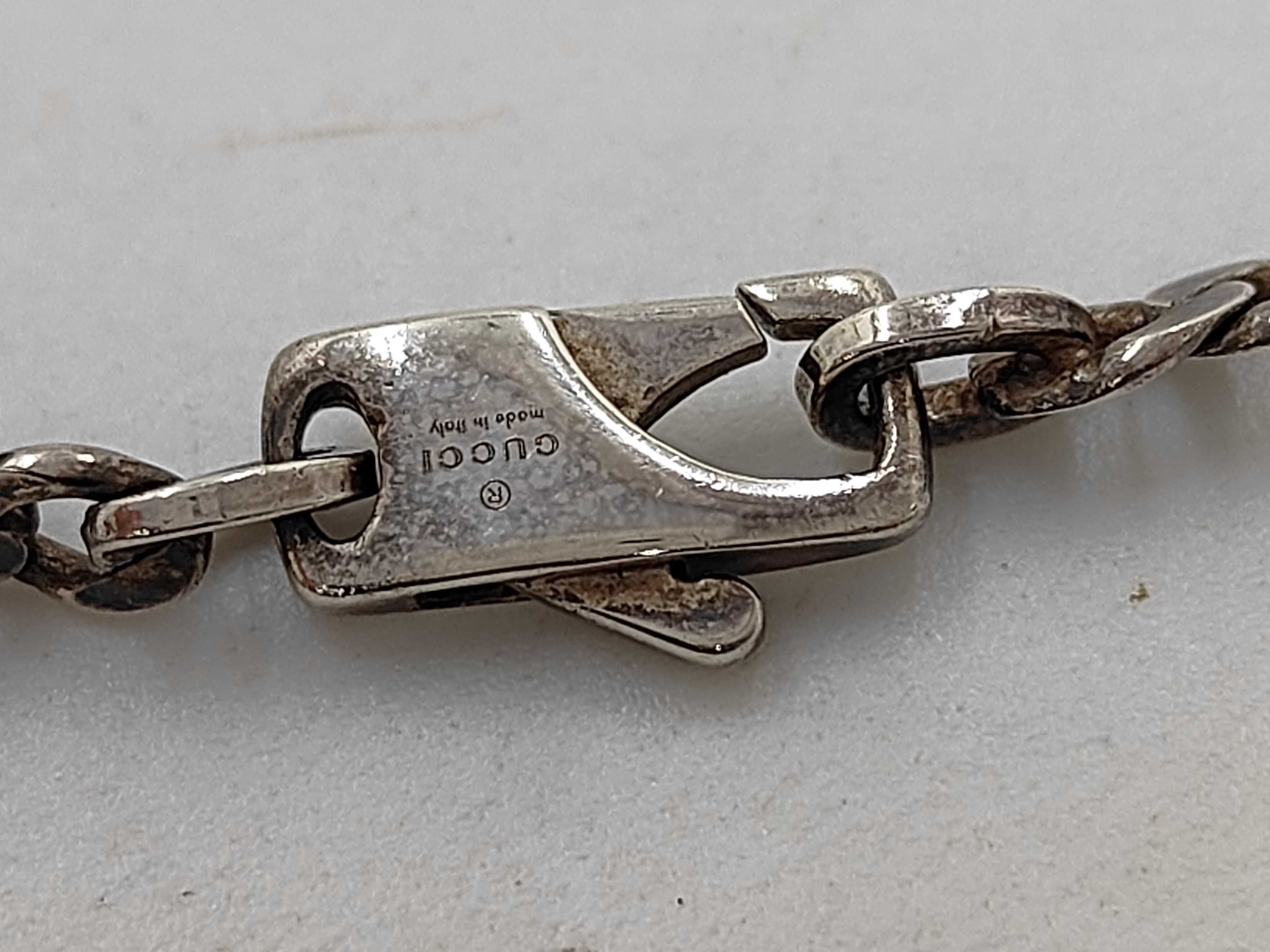 Gucci Sterling Silver Cutout G Pendant Necklace