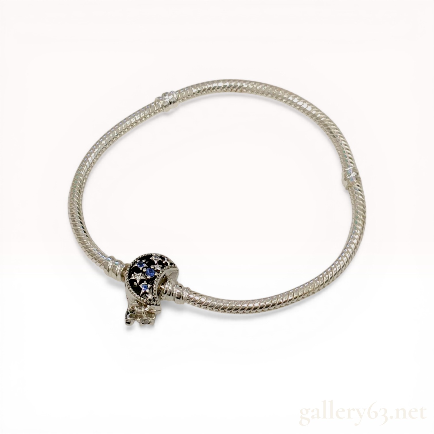 Pandora Moments Sparkling Moon Clasp Snake Chain Bracelet and Dream Big Charm
