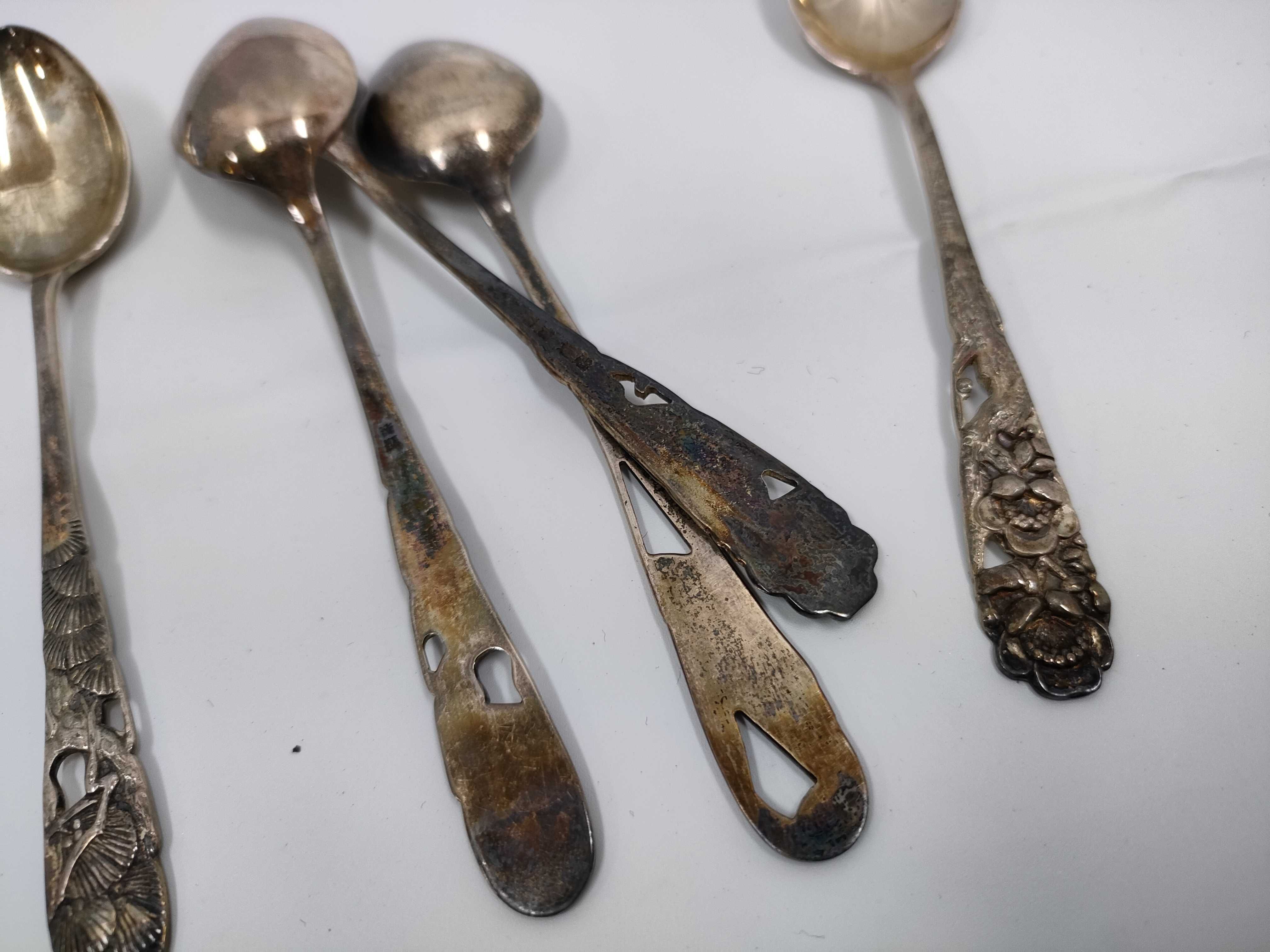 A Set of Six Japanese Silver Demitasse Spoons