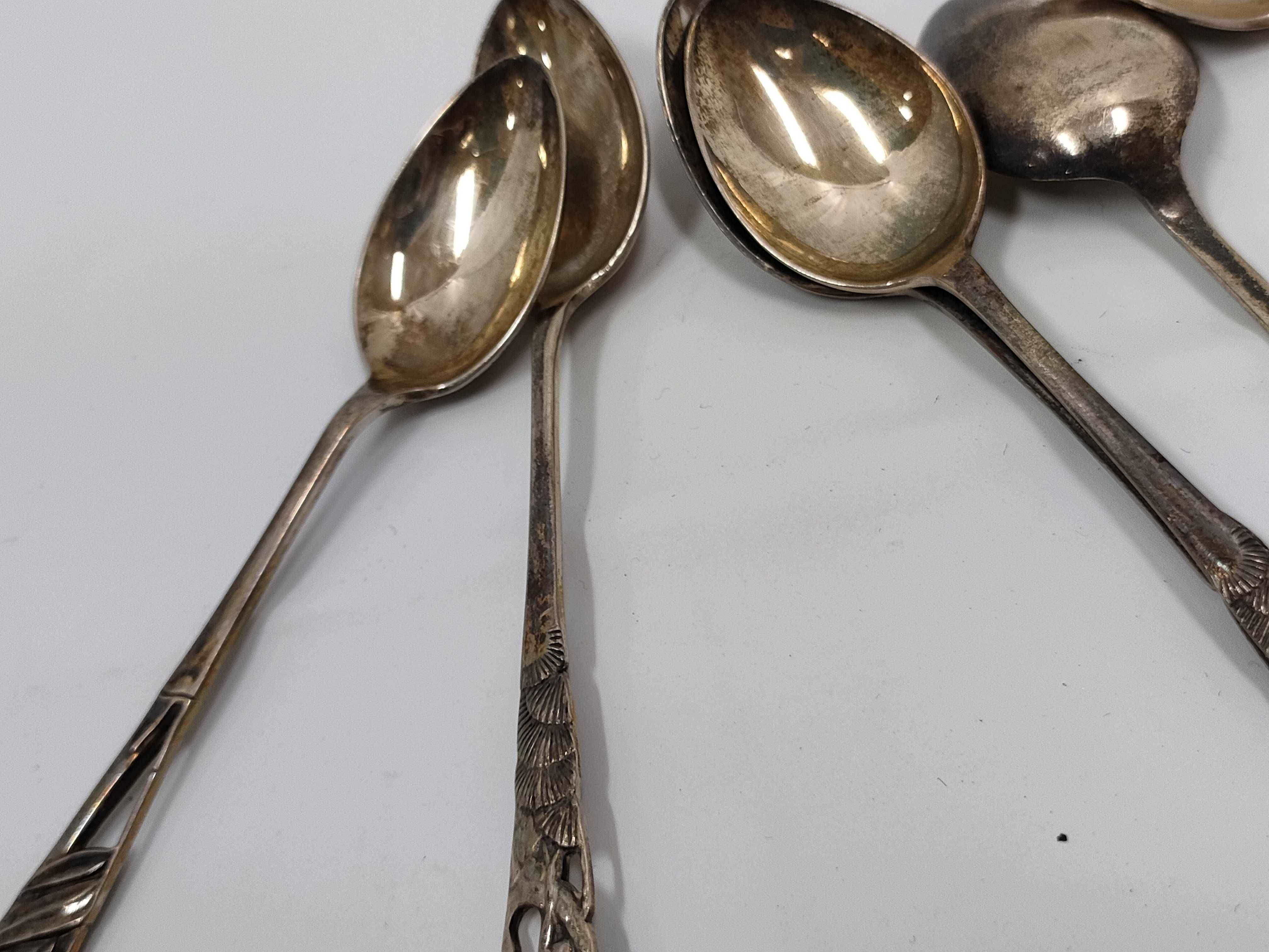 A Set of Six Japanese Silver Demitasse Spoons