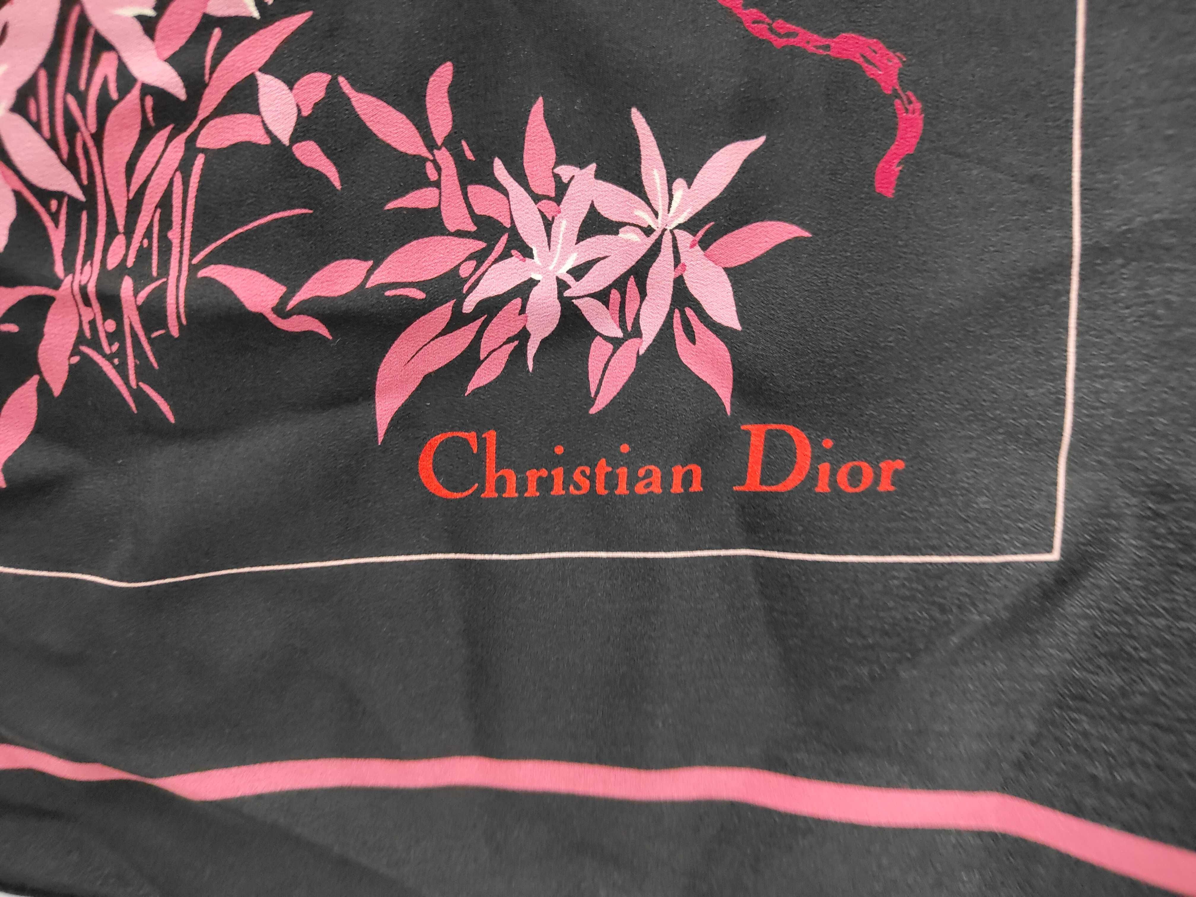 Christian Dior Birds and Blossoms Silk Scarf