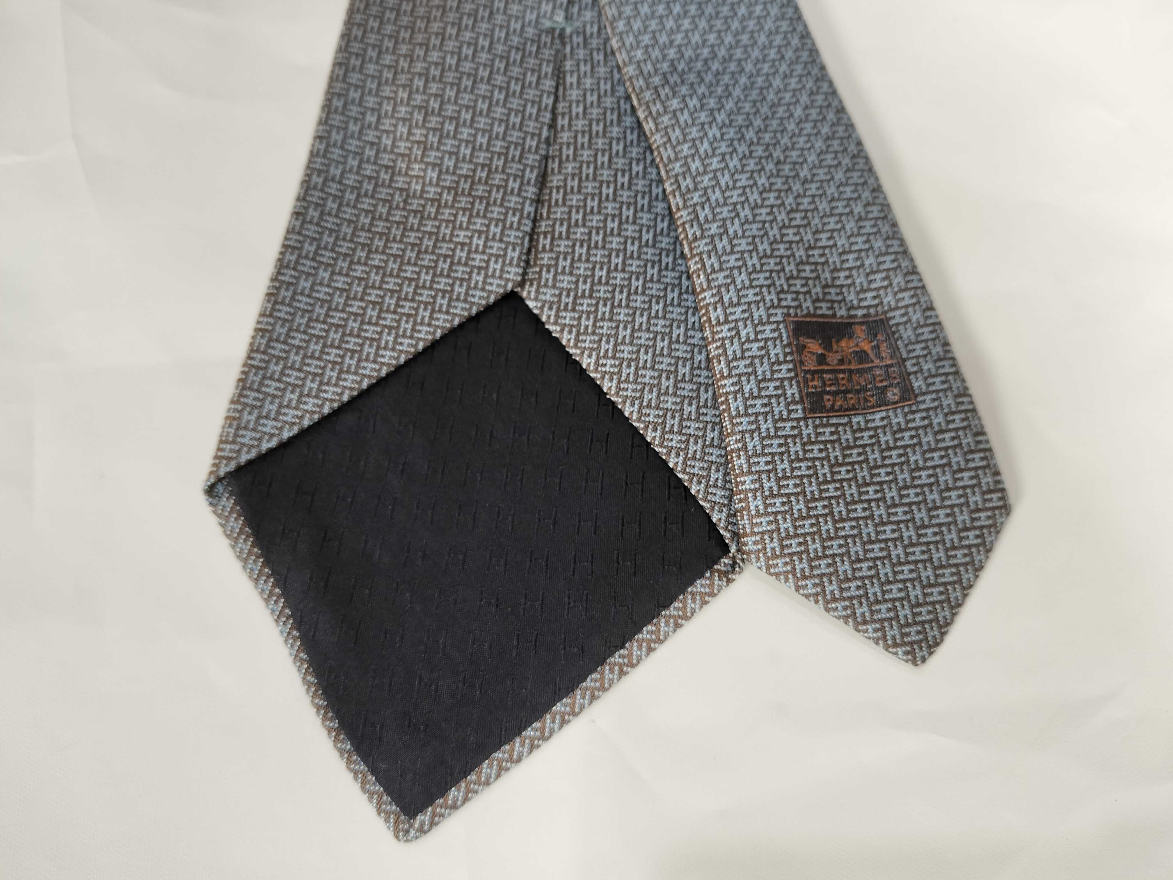 Hermes Paris Woven Silk Necktie Model 758796 T
