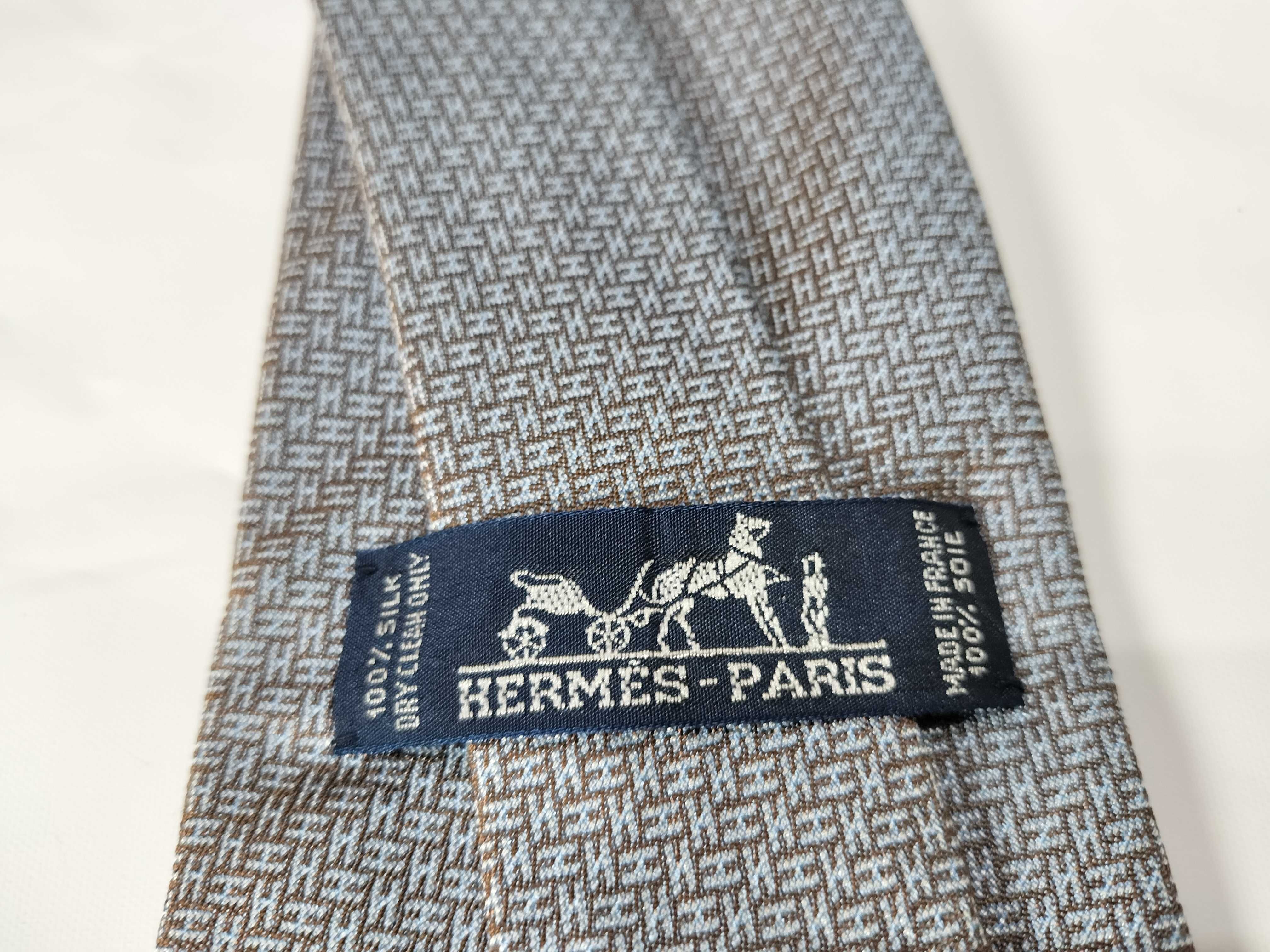 Hermes Paris Woven Silk Necktie Model 758796 T