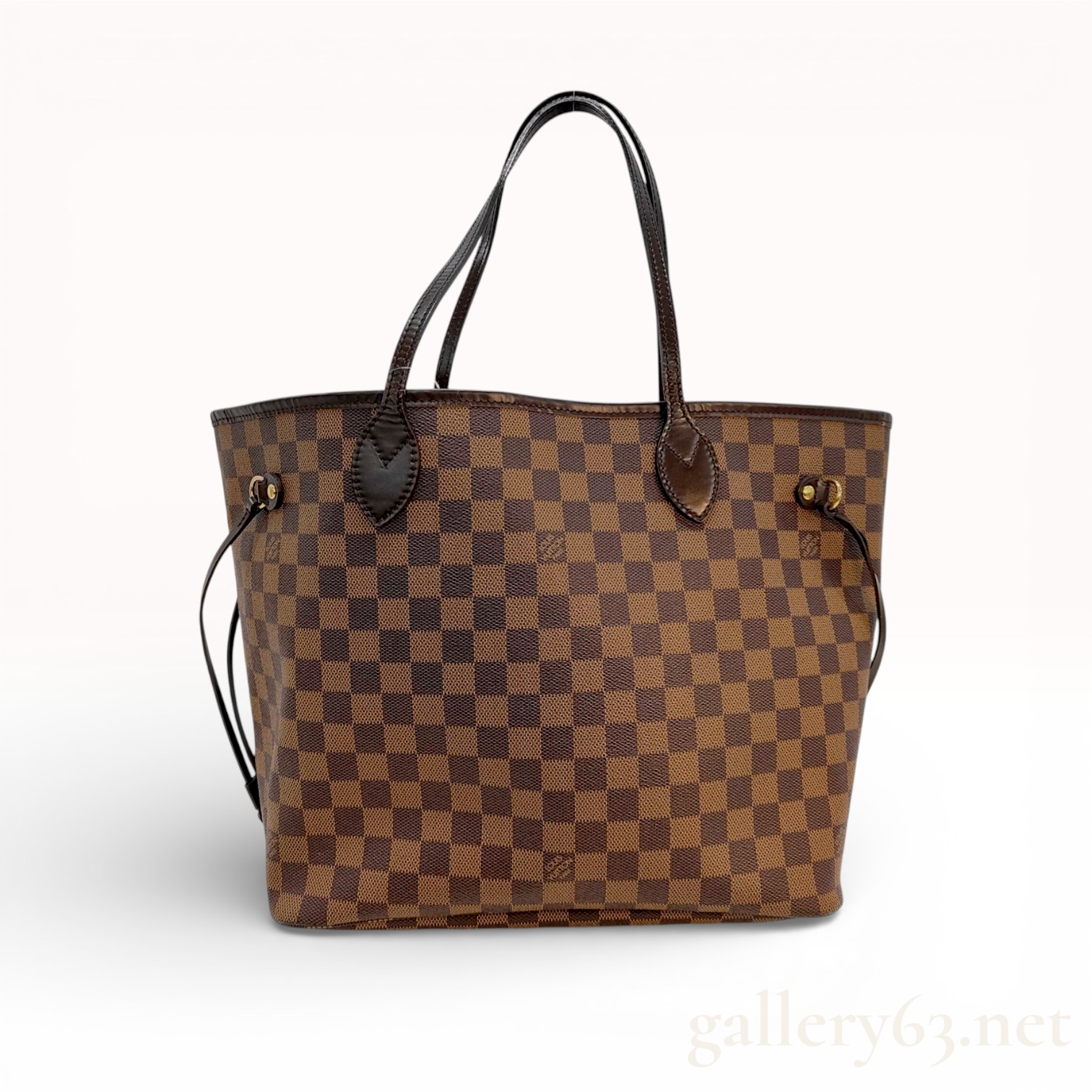Louis Vuitton Neverfull MM Damier Ebene Tote Bag Brown