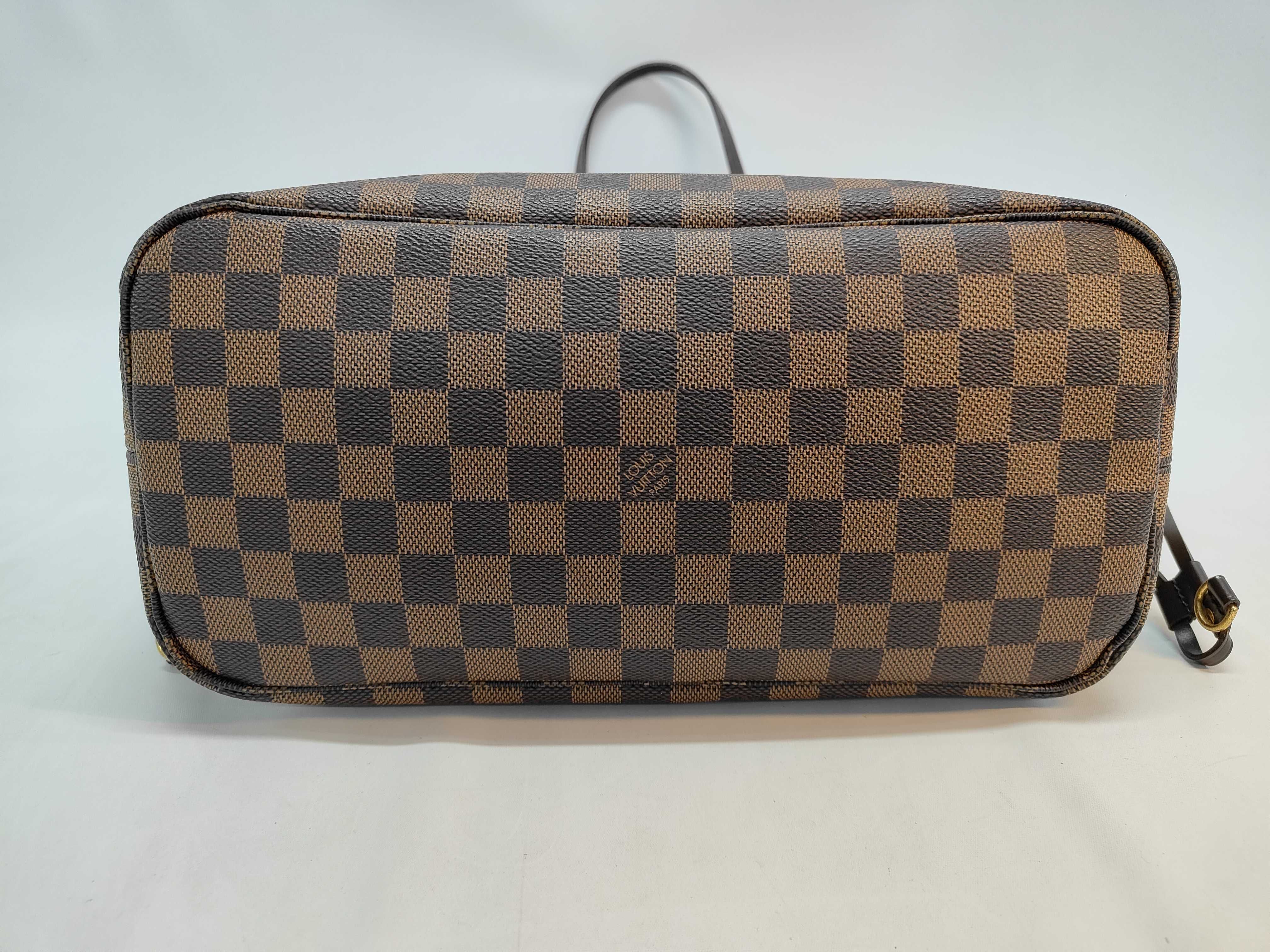 Louis Vuitton Neverfull MM Damier Ebene Tote Bag Brown