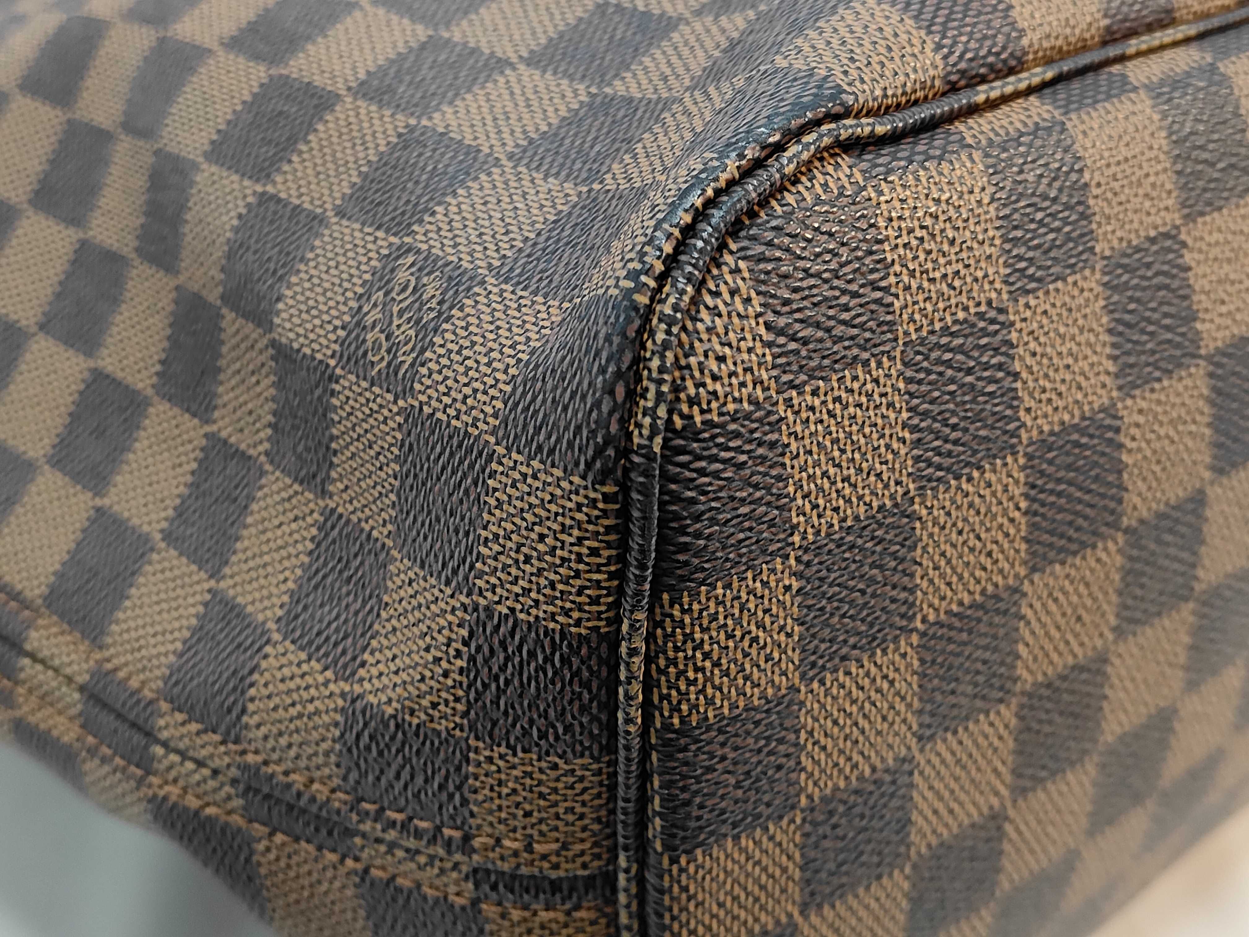 Louis Vuitton Neverfull MM Damier Ebene Tote Bag Brown