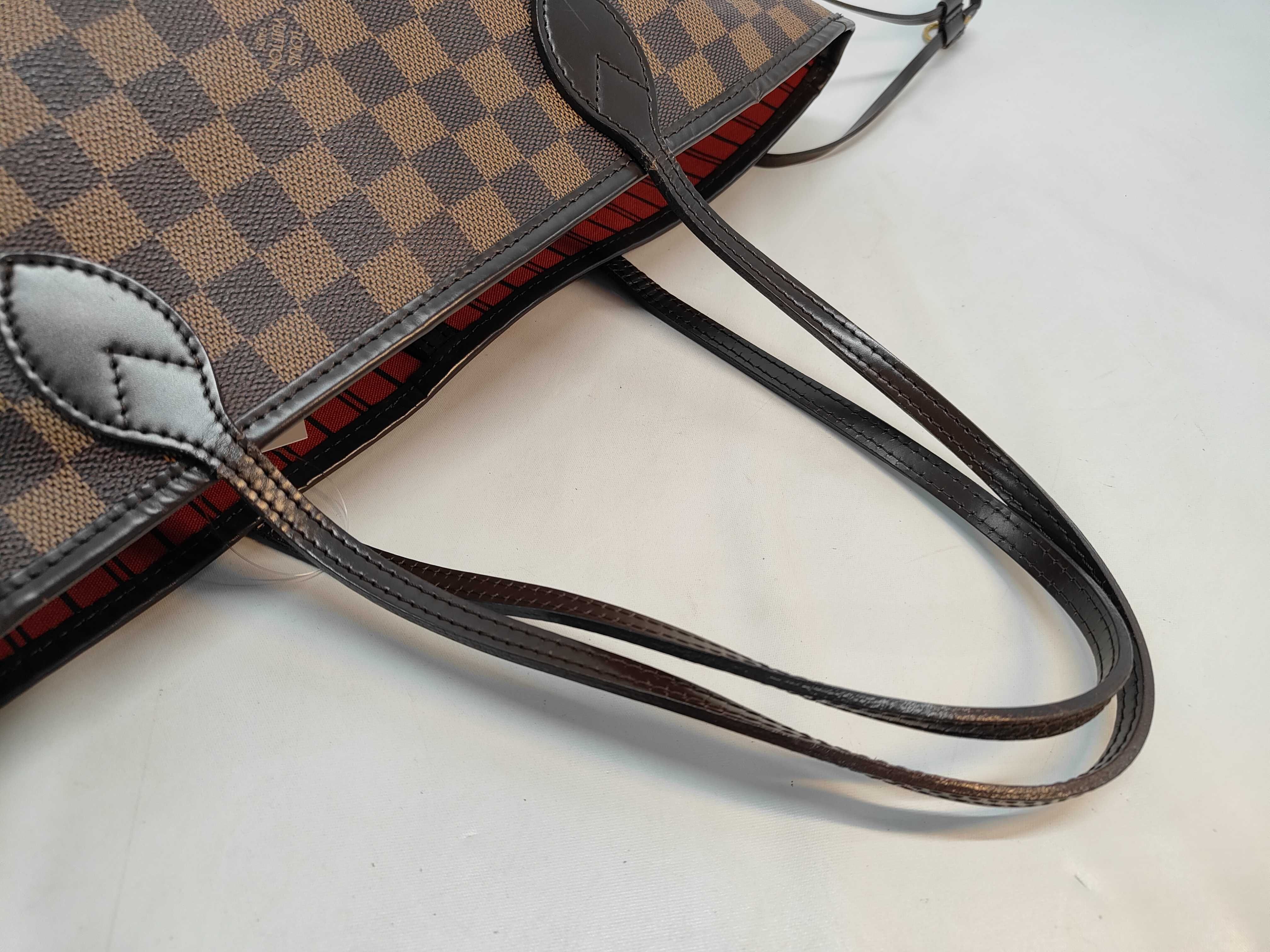 Louis Vuitton Neverfull MM Damier Ebene Tote Bag Brown