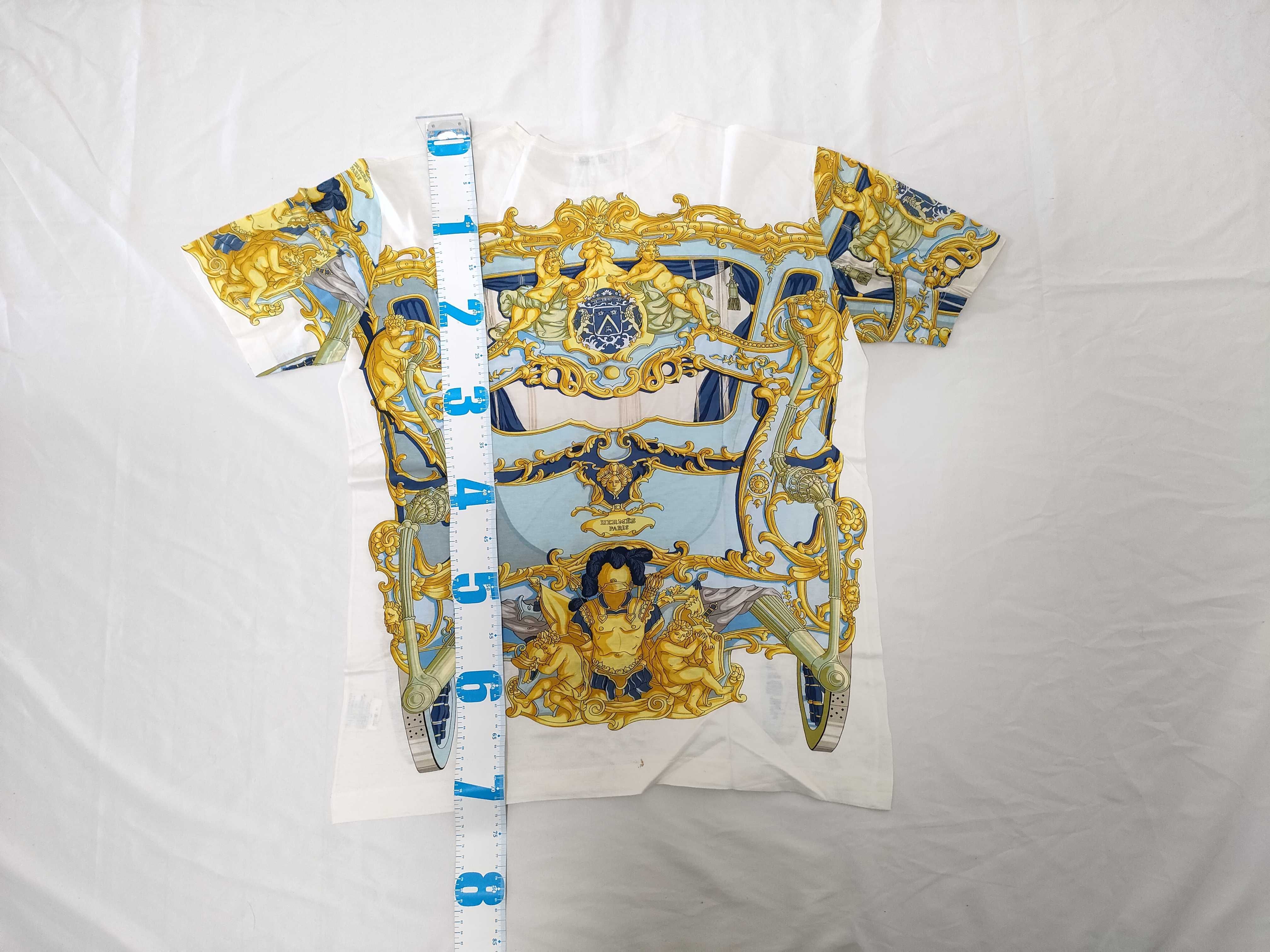 Hermes Ornate Carriage Graphic Print Cotton T-Shirt Size Large