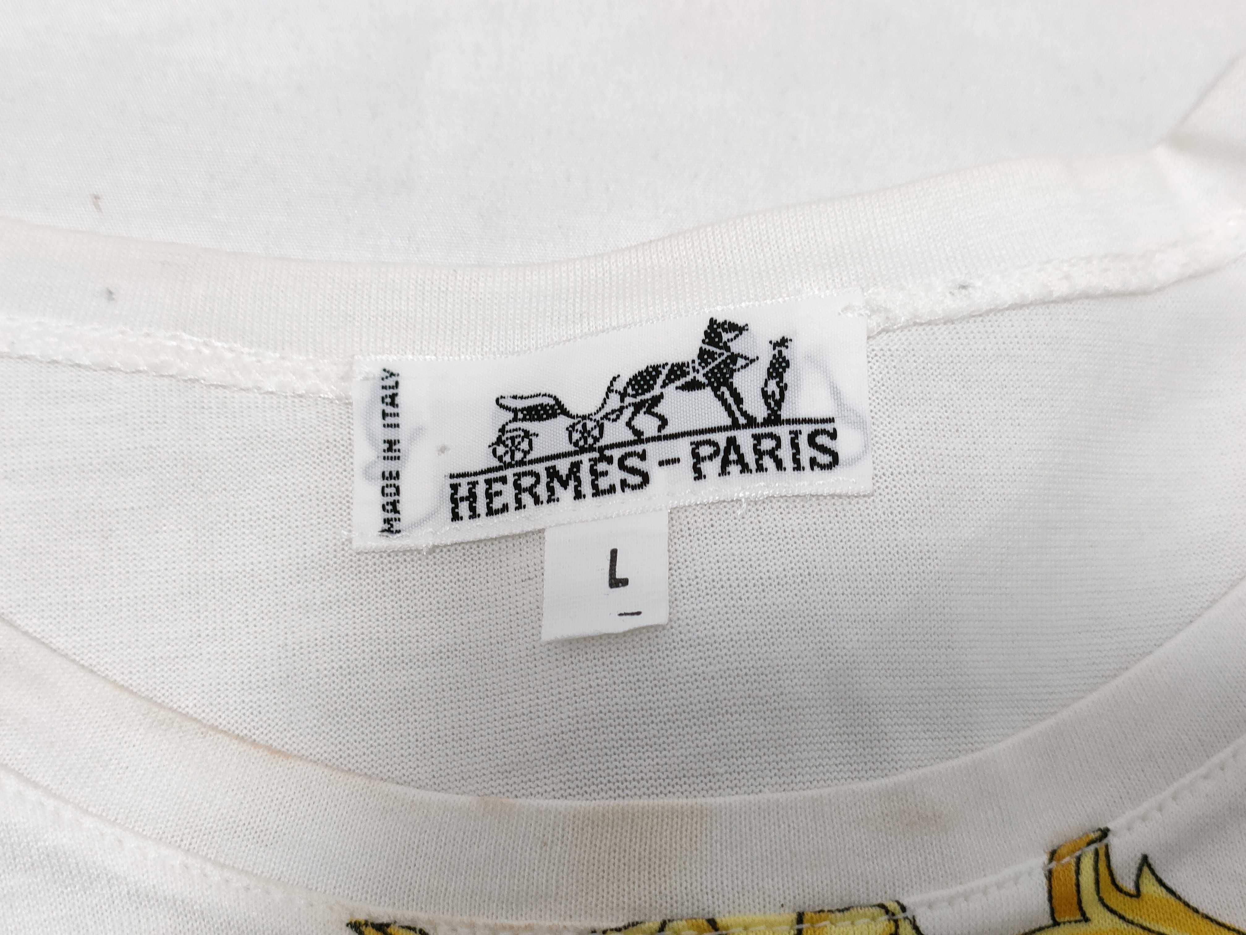 Hermes Ornate Carriage Graphic Print Cotton T-Shirt Size Large