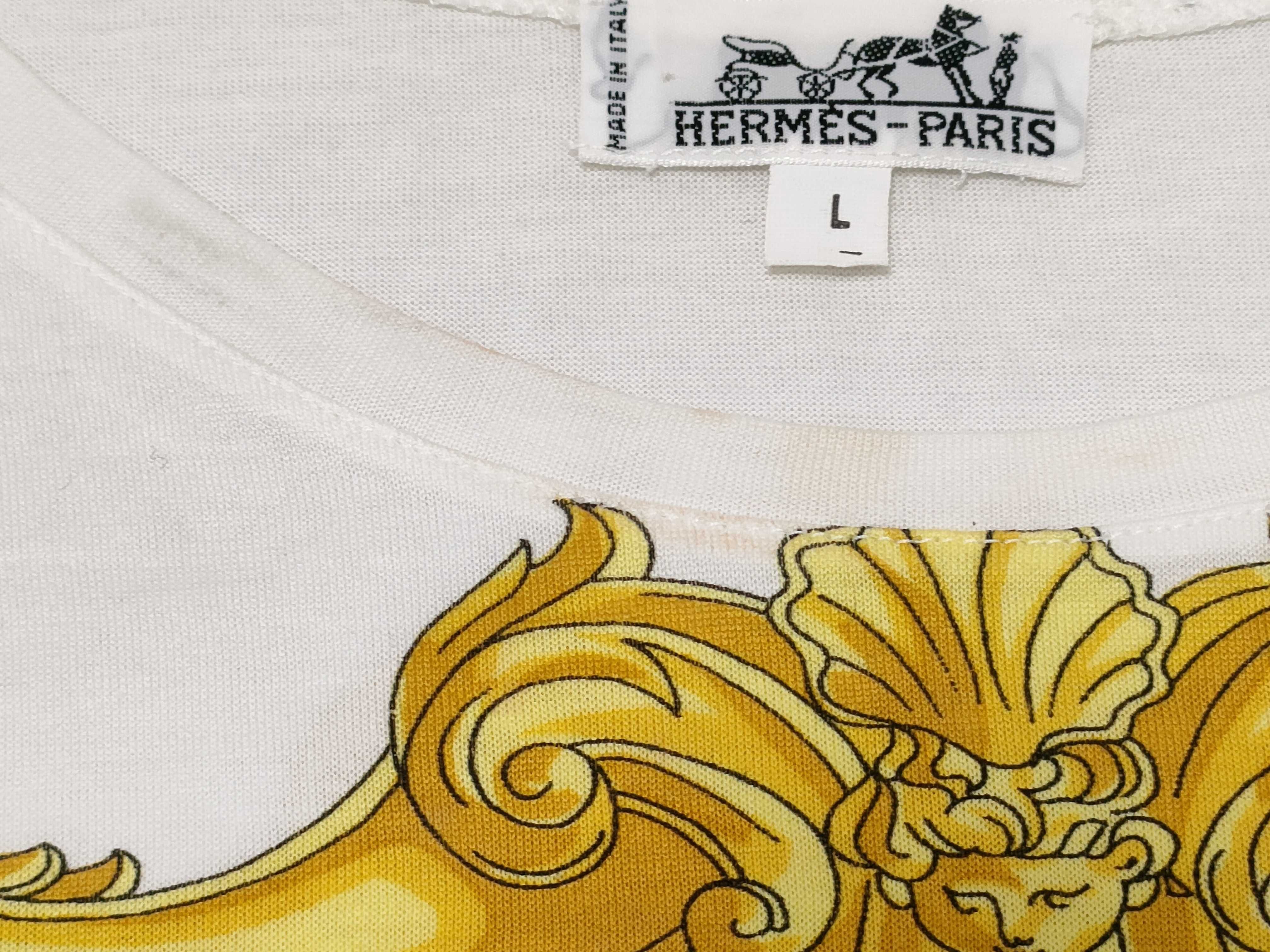 Hermes Ornate Carriage Graphic Print Cotton T-Shirt Size Large
