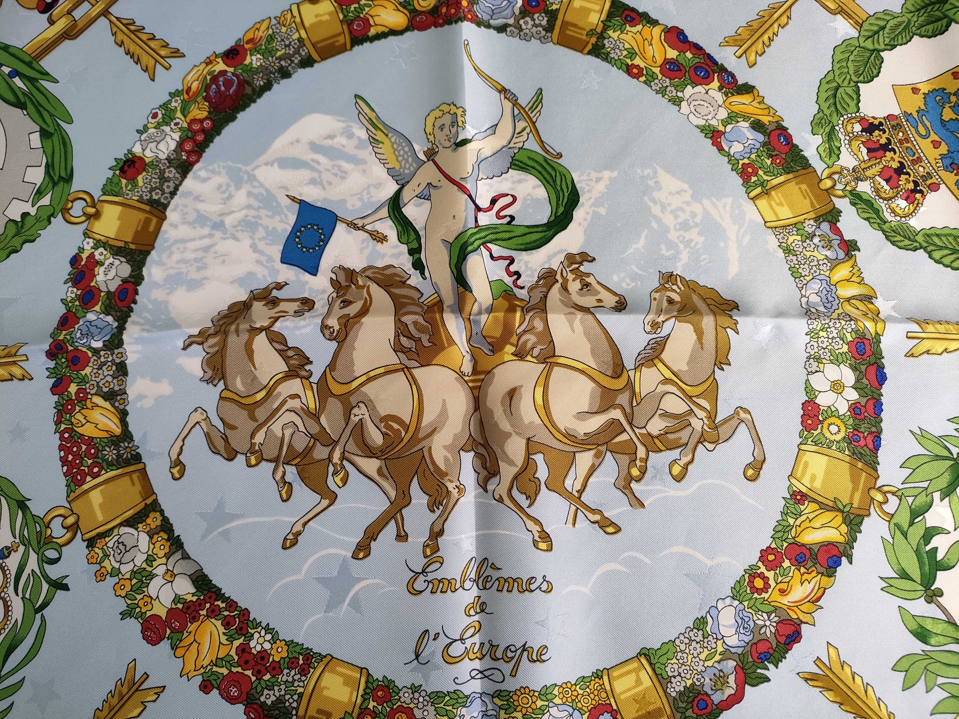 Hermes Emblemes de l'Europe Silk Scarf by Caty Latham with Box