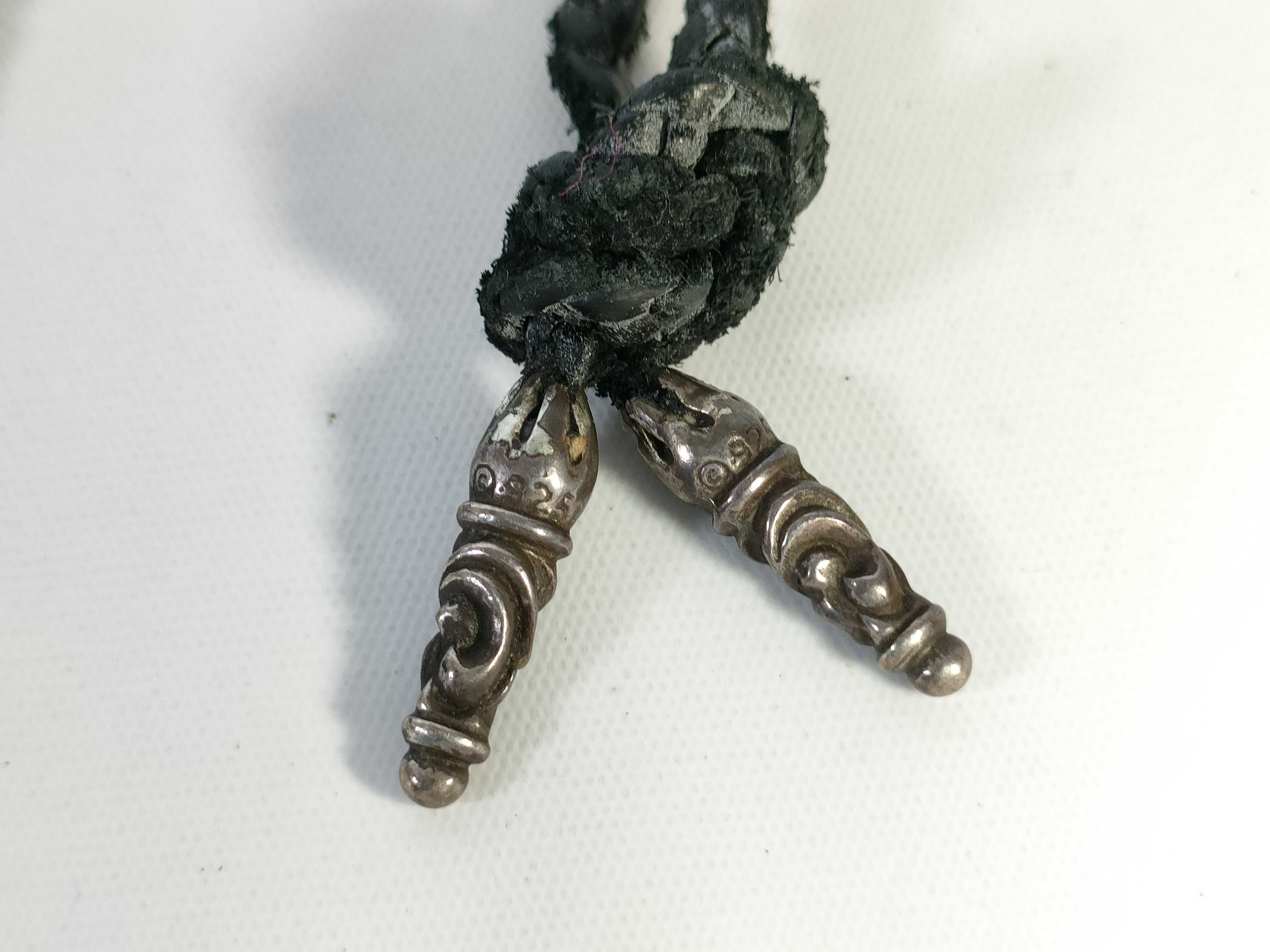c. 1994 Chrome Hearts Sterling Silver Braided Leather Necklace