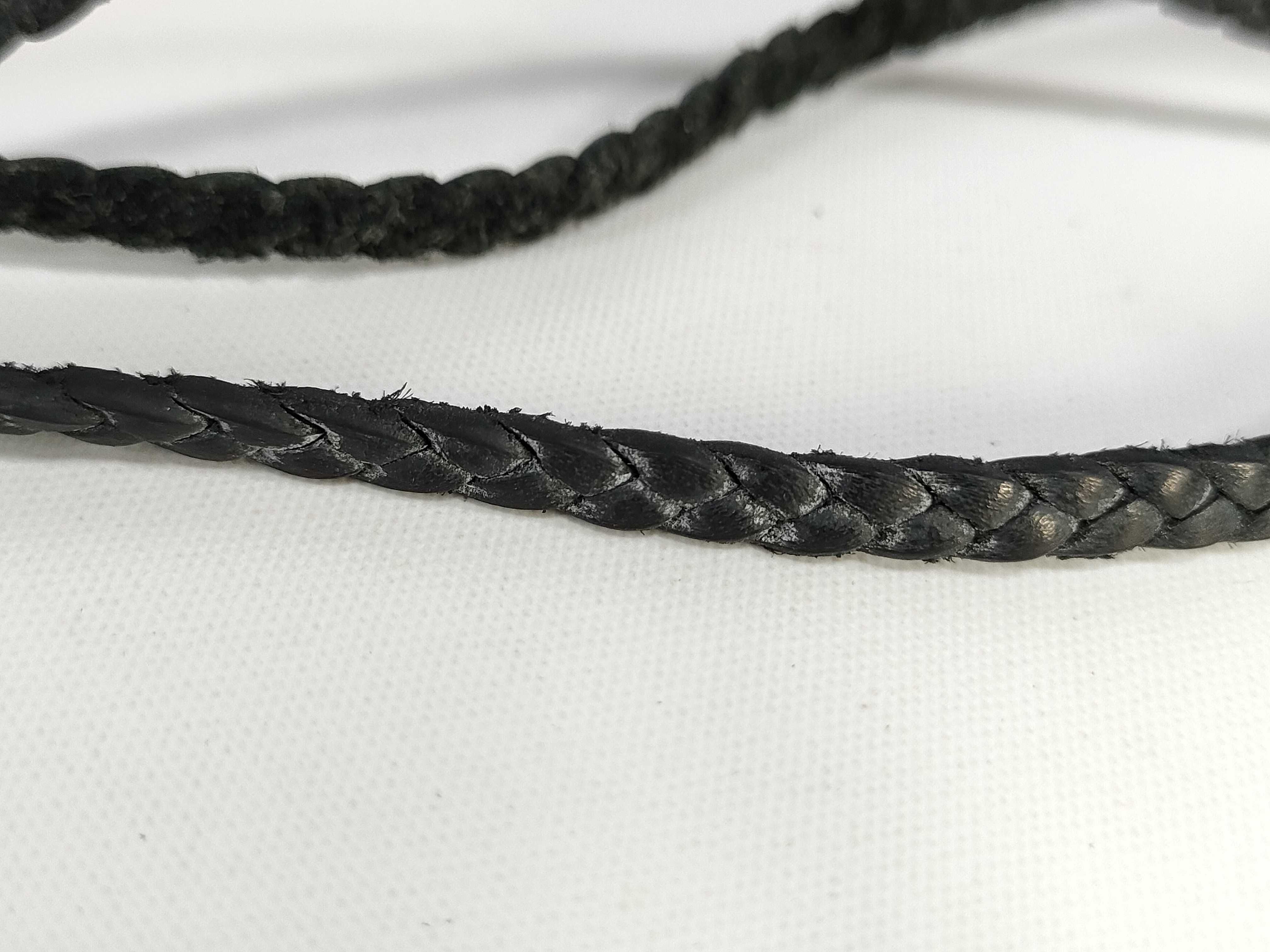 c. 1994 Chrome Hearts Sterling Silver Braided Leather Necklace