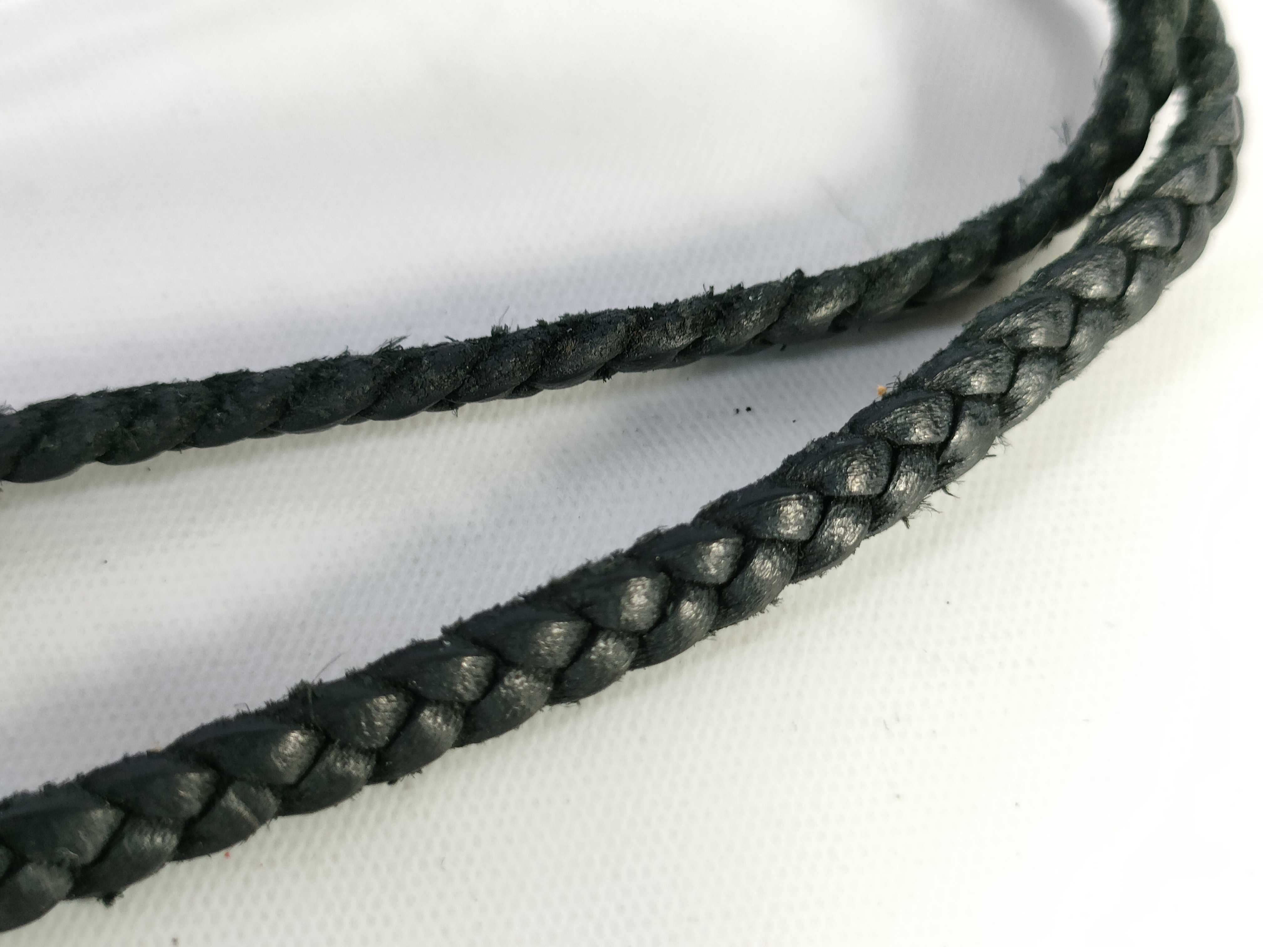 c. 1994 Chrome Hearts Sterling Silver Braided Leather Necklace